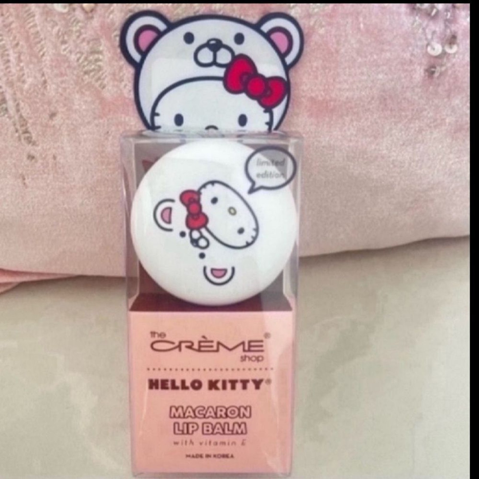 Hello Kitty Macaron Lip Balm whit Vitamin E and Setting Priming Spray Makeup Set