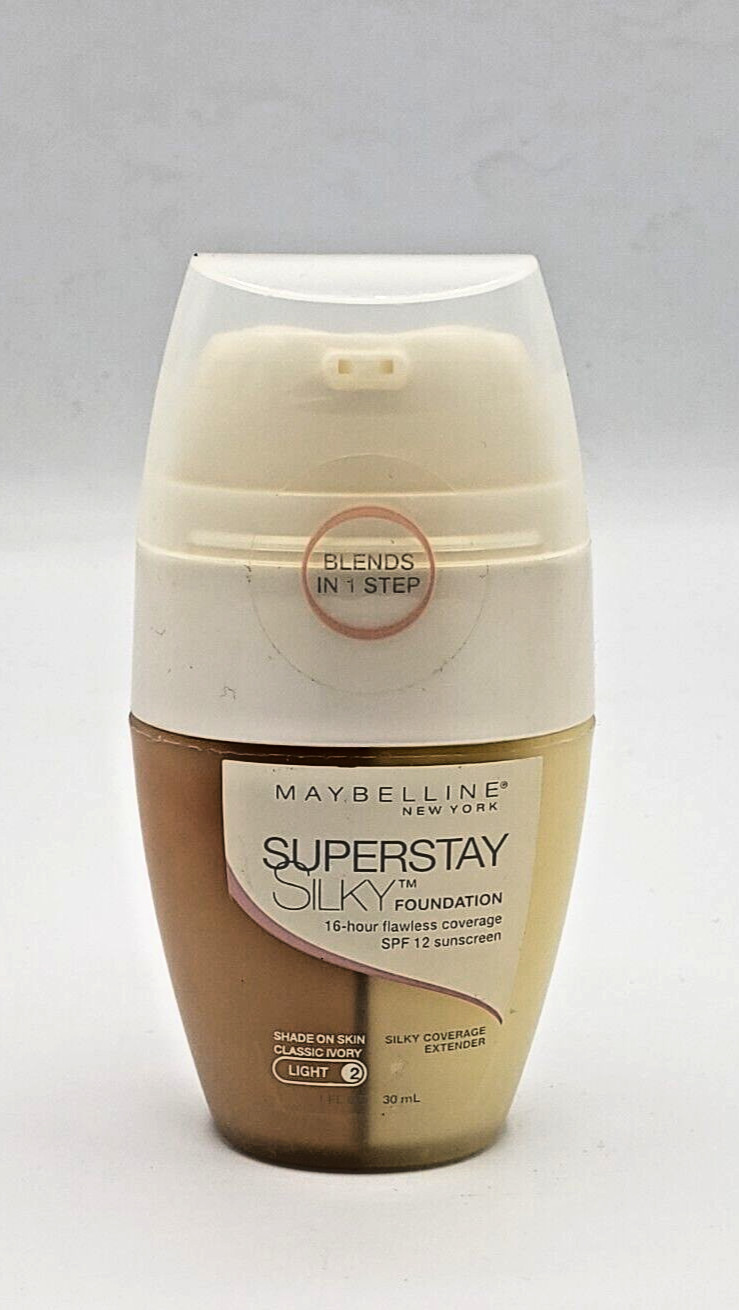 NEW Maybelline SuperStay Silky Foundation SPF 12- CLASSIC IVORY Light 2