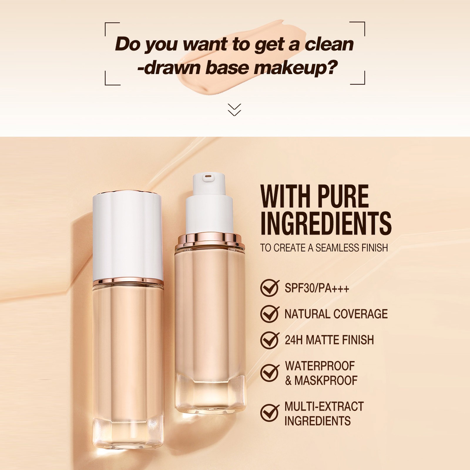Women 1Pcs Moisturizing 30ml For Daily Commute Liquid Foundation Waterproof