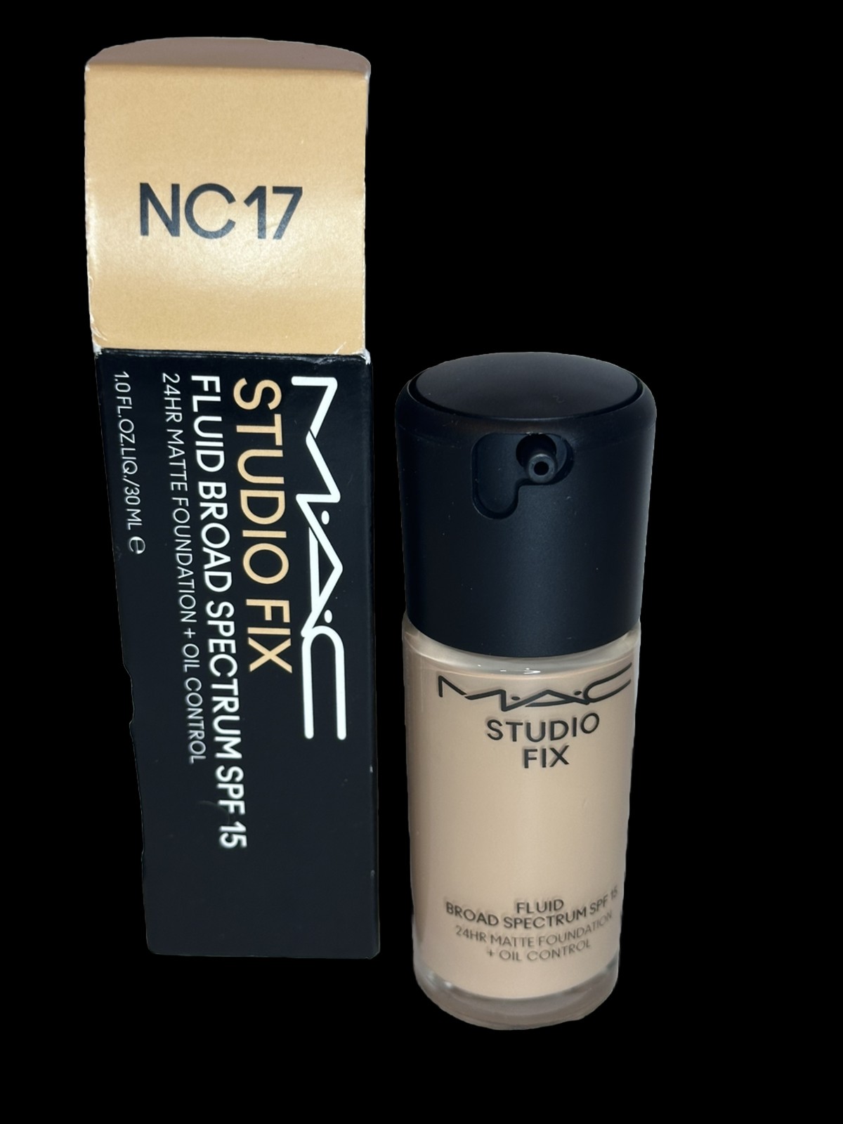 MAC Studio Fix Fluid Broad Spectrum Matte Foundation -NC17- 1.0oz. New In Box