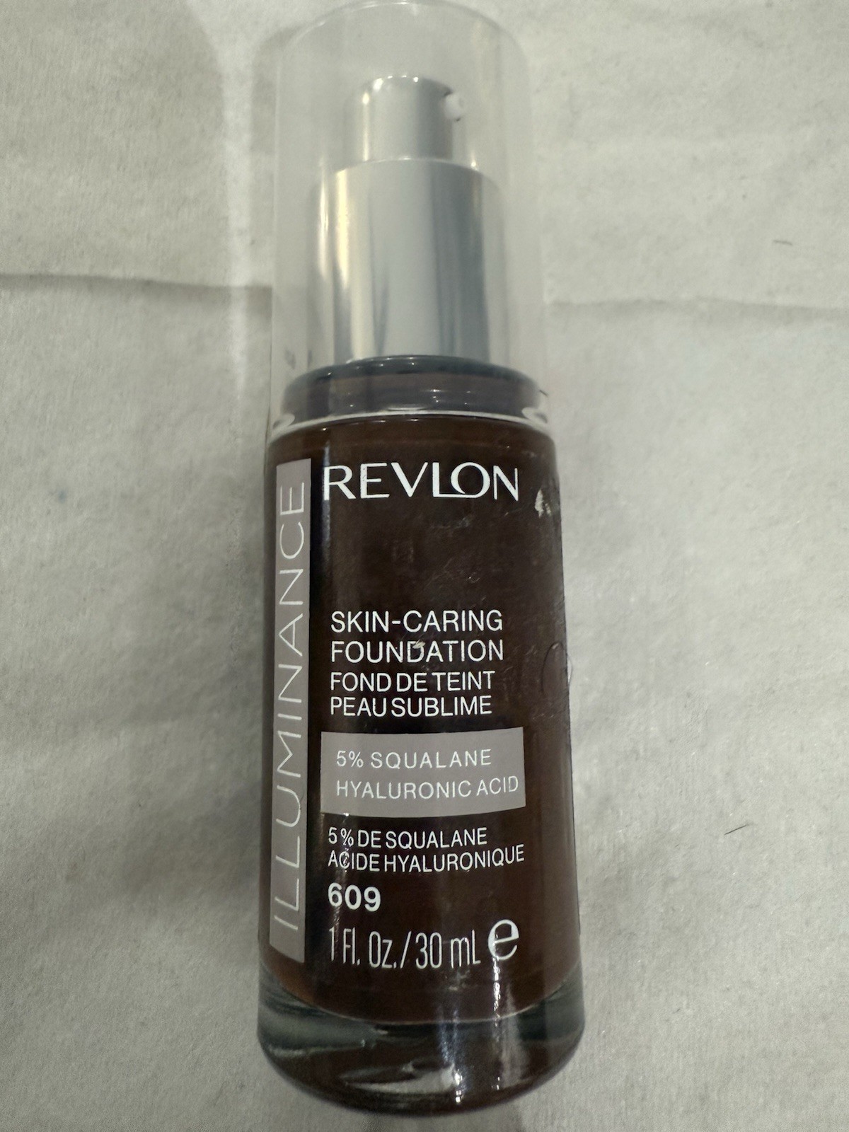 Revlon Illuminance Skin-Caring Liquid Foundation, Hyaluronic Acid, 609 Sienna