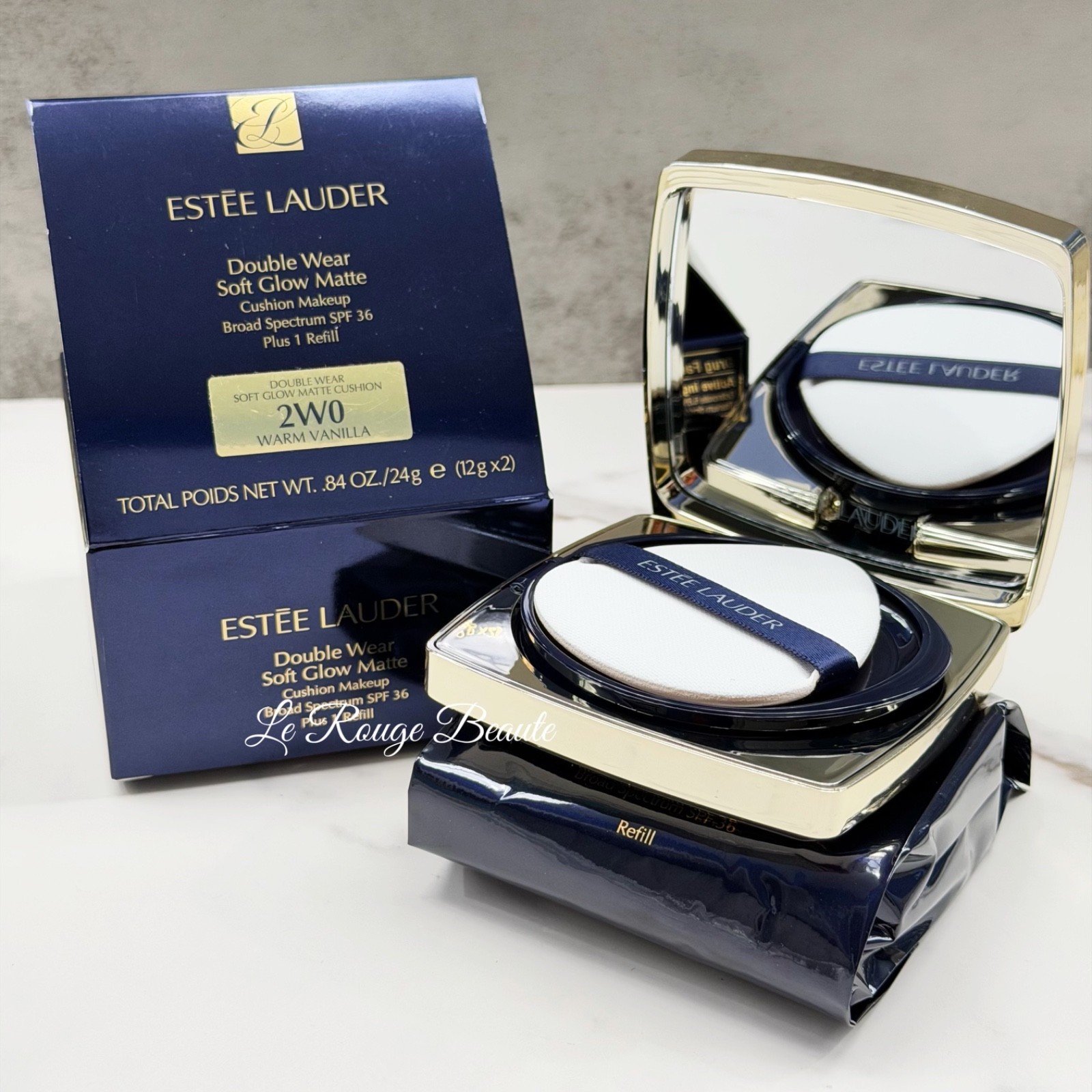 Estee Lauder Double Wear Soft Glow Matte Cushion Foundation + Refill – 2w0