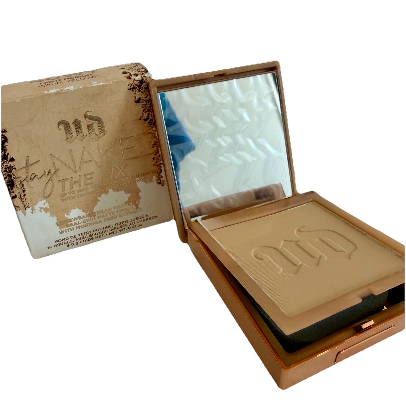 URBAN DECAY Stay Naked The Fix Powder Foundation 40WY LIGHT MEDIUM Warm, Yellow