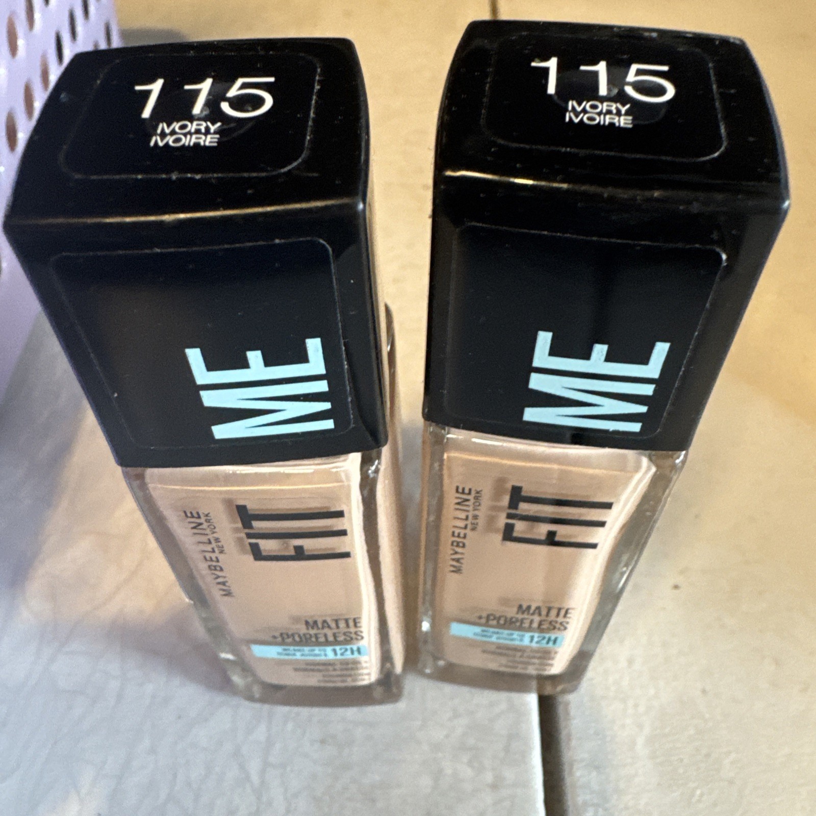 2x Maybelline Fit Me Matte + Poreless Foundation 115 Ivory 1oz Normaly to oily