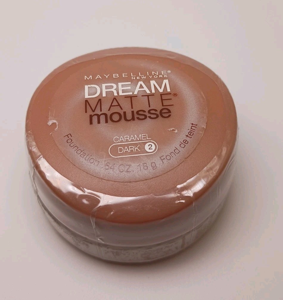 ( 1 ) Maybelline Dream Matte Mousse Foundation Caramel Dark 2 NEW Sealed HTF