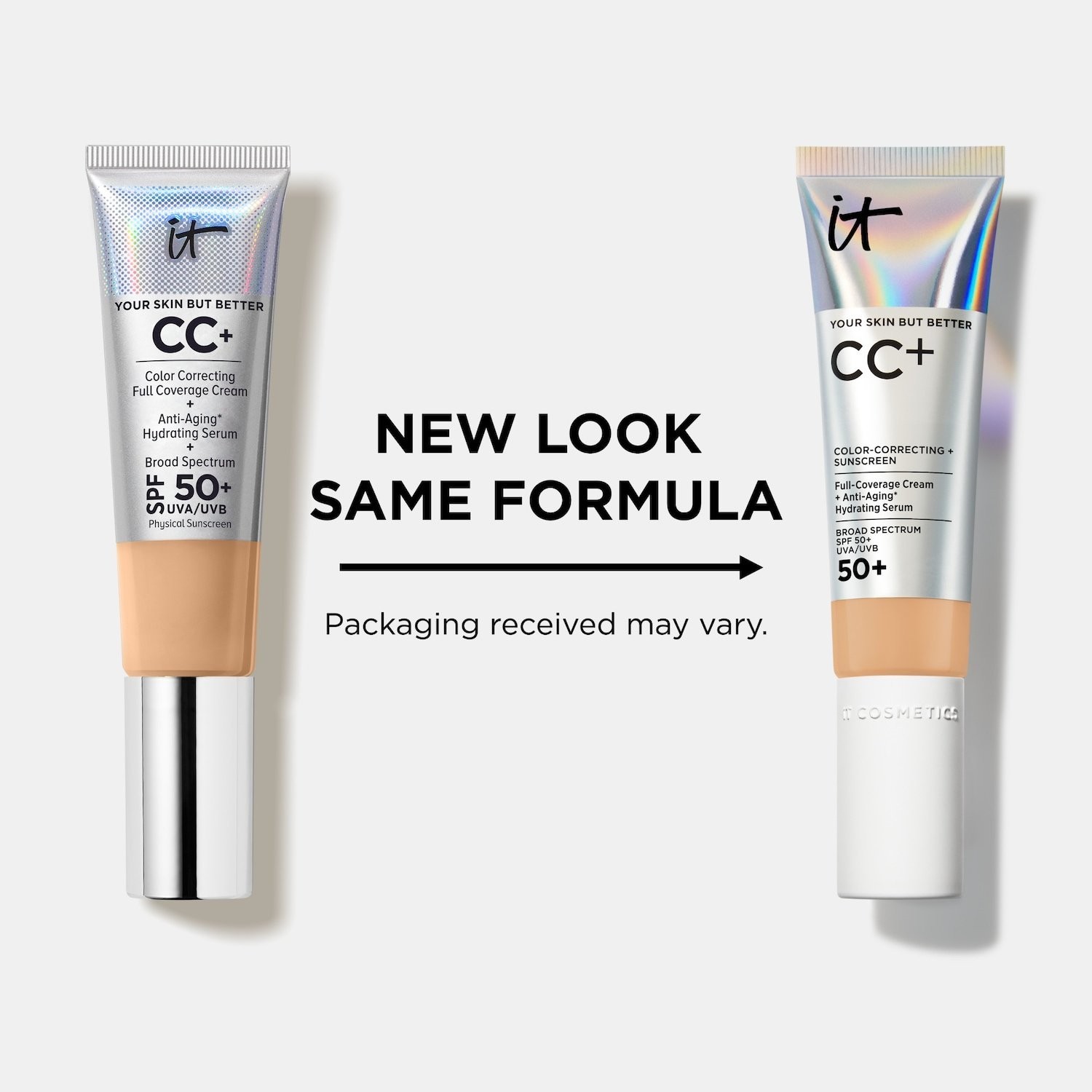 IT Cosmetics CC+ Cream Color Correcting Foundation with SPF 50+,30 colors,1.08oz