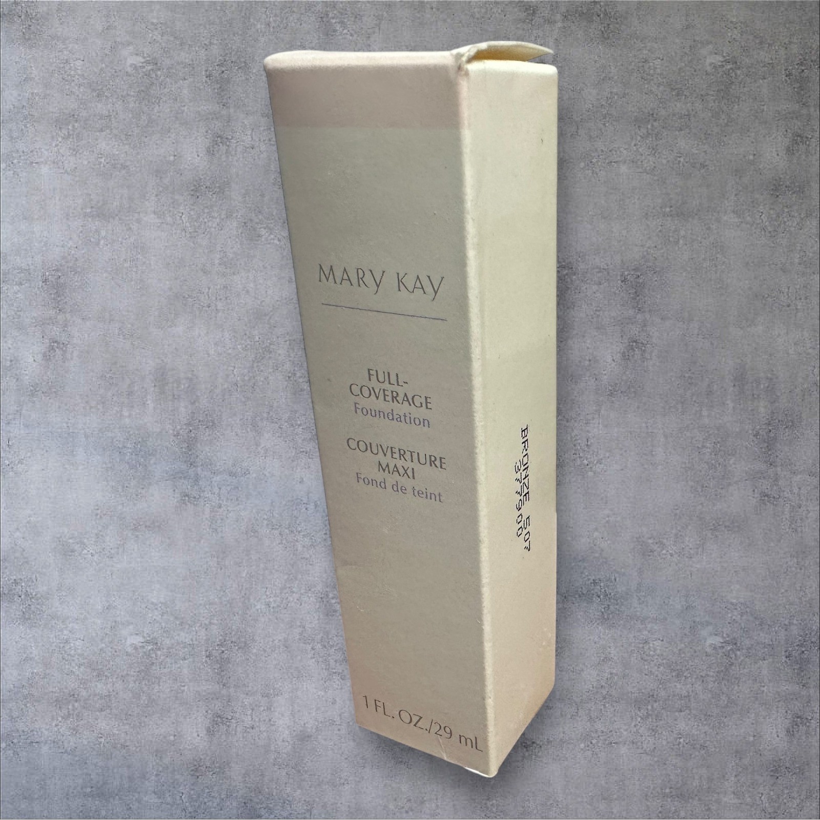 Mary Kay Full Coverage Foundation Bronze 507 377900 1oz New NIB Disc. Gray Cap