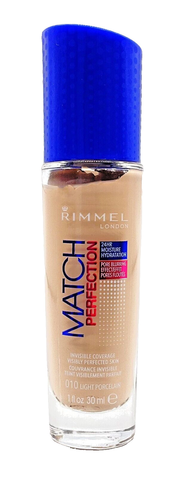 Rimmel London Match Perfection Foundation 1 oz – 010 Light Porcelain Authentic