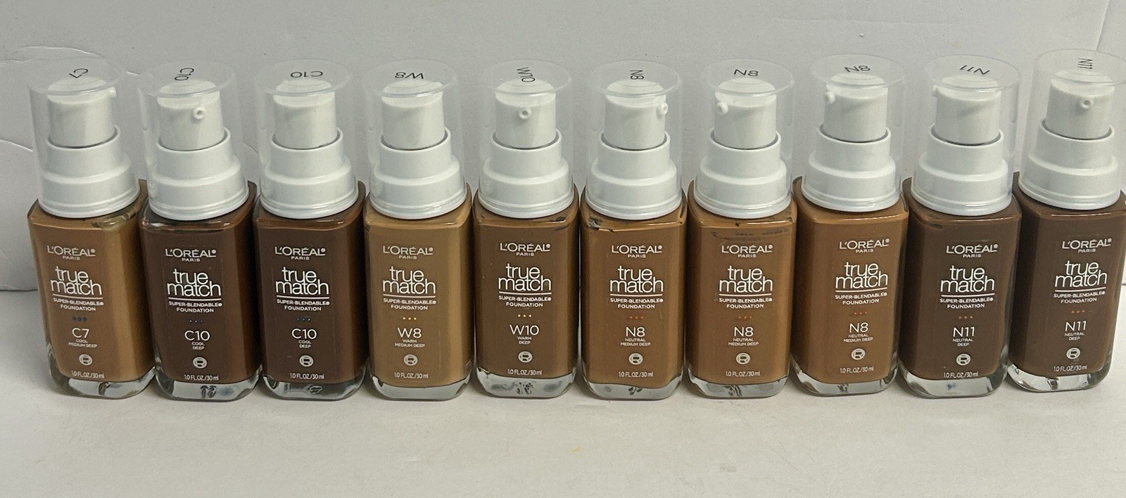Lot Of 10 L’Oreal True Match Super Blendable Foundation C7 C10 W8 W10 N8 N11..
