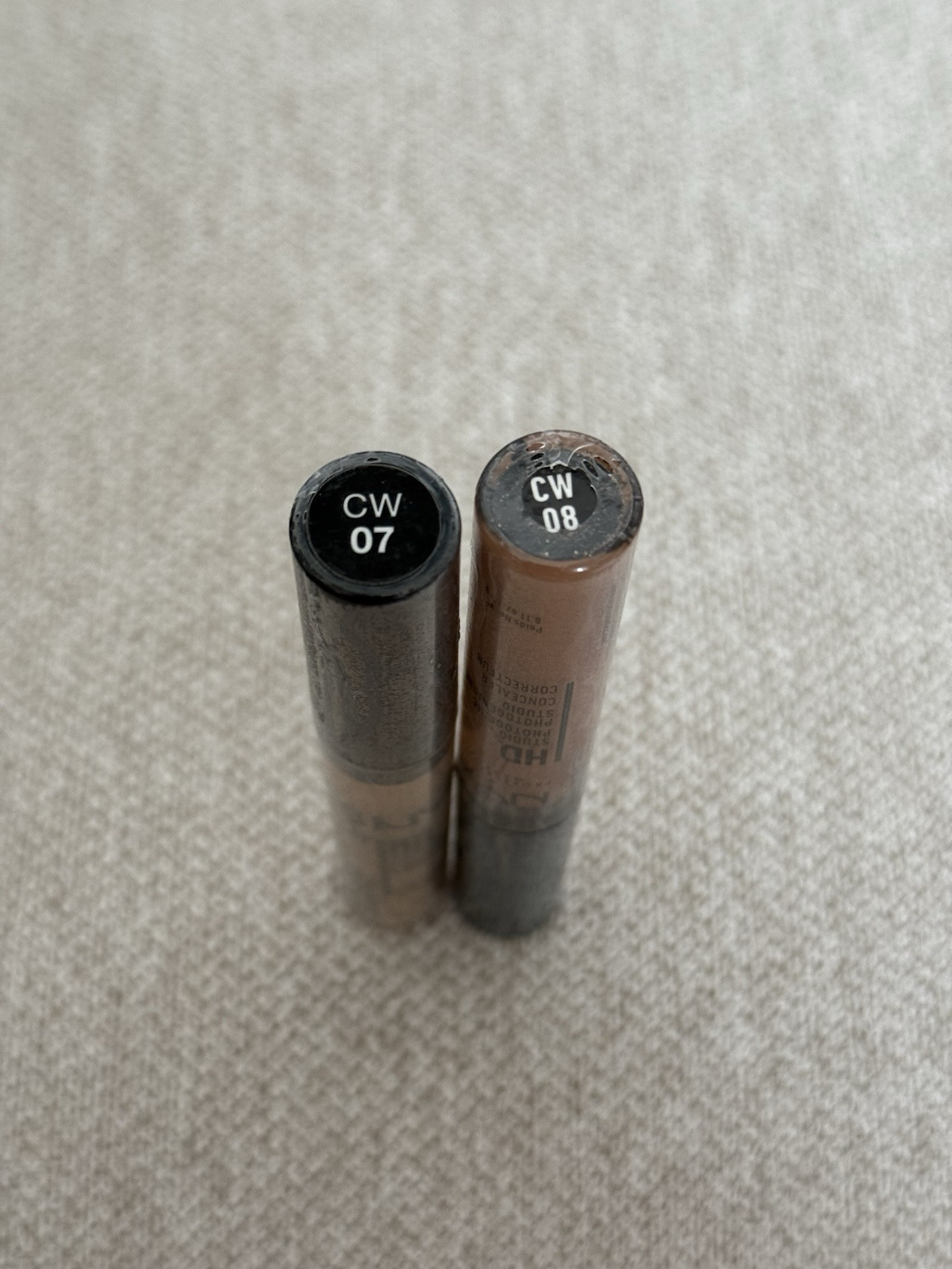 2PCS NYX Hd Studio Photogenic Concealer – CW08 Nutmeg & CW07 Tan/Bronze