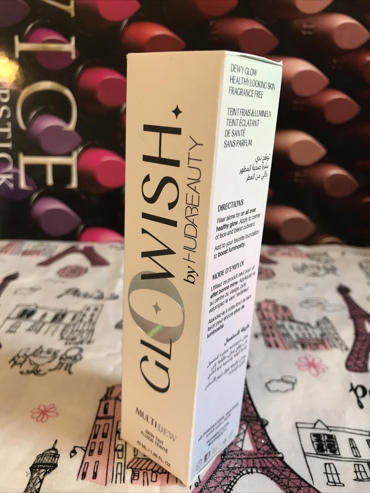 HUDA BEAUTY GLOWISH MULTI DEW SKIN TINT 1.35 OZ BOXED – 06 medium tan
