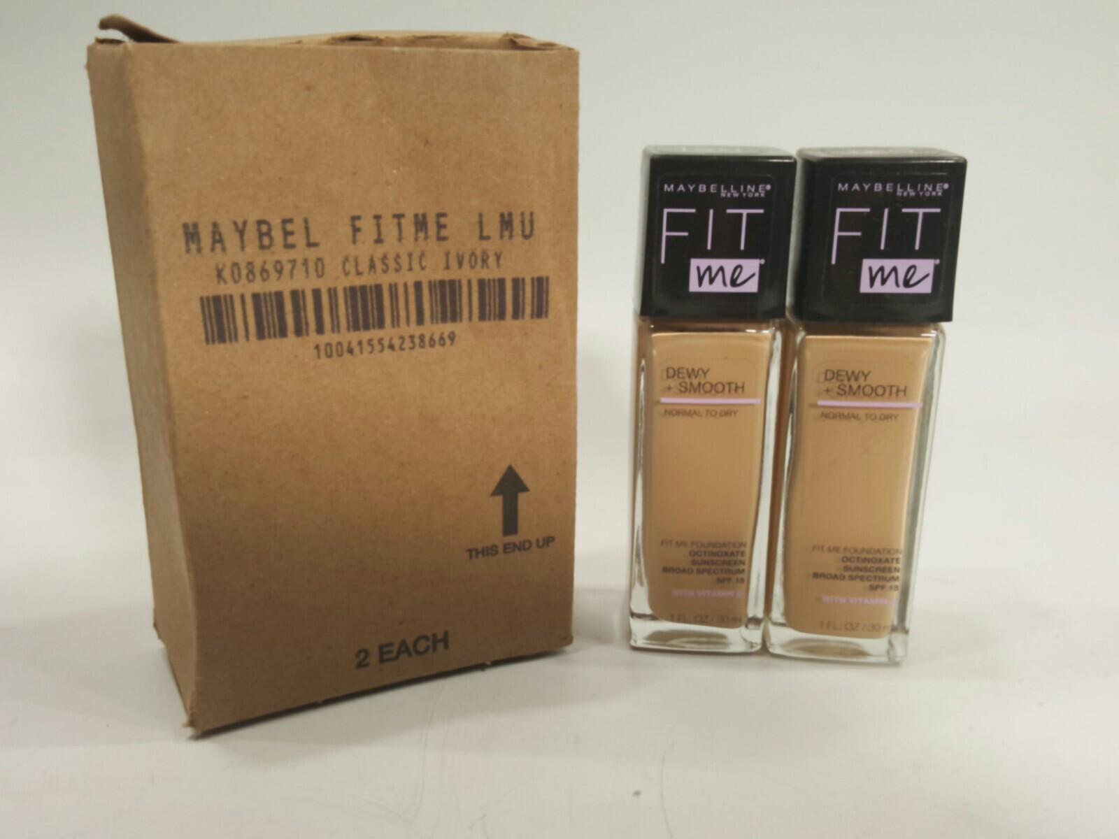 Maybelline Fit Me Dewy + Smooth Foundation with vitamin E, Set of 2, New