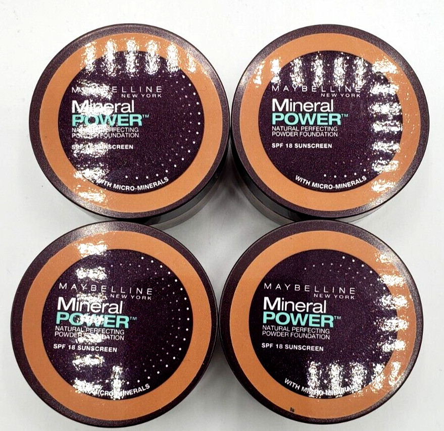LOT OF 4 MAYBELLINE LOOSE MINERAL POWER FOUNDATION -TAN DARK 1 (.14oz