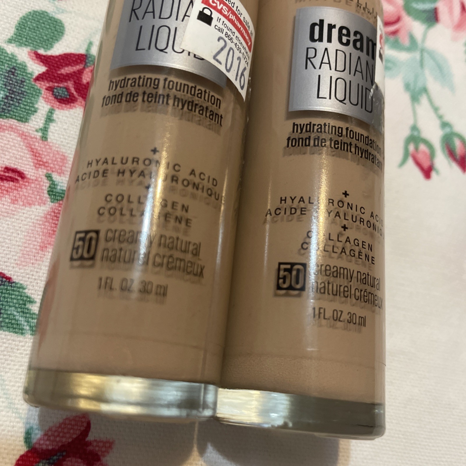 2~Maybelline Dream Radiant Liquid Foundation 50 CREAMY NATURAL Retired READ