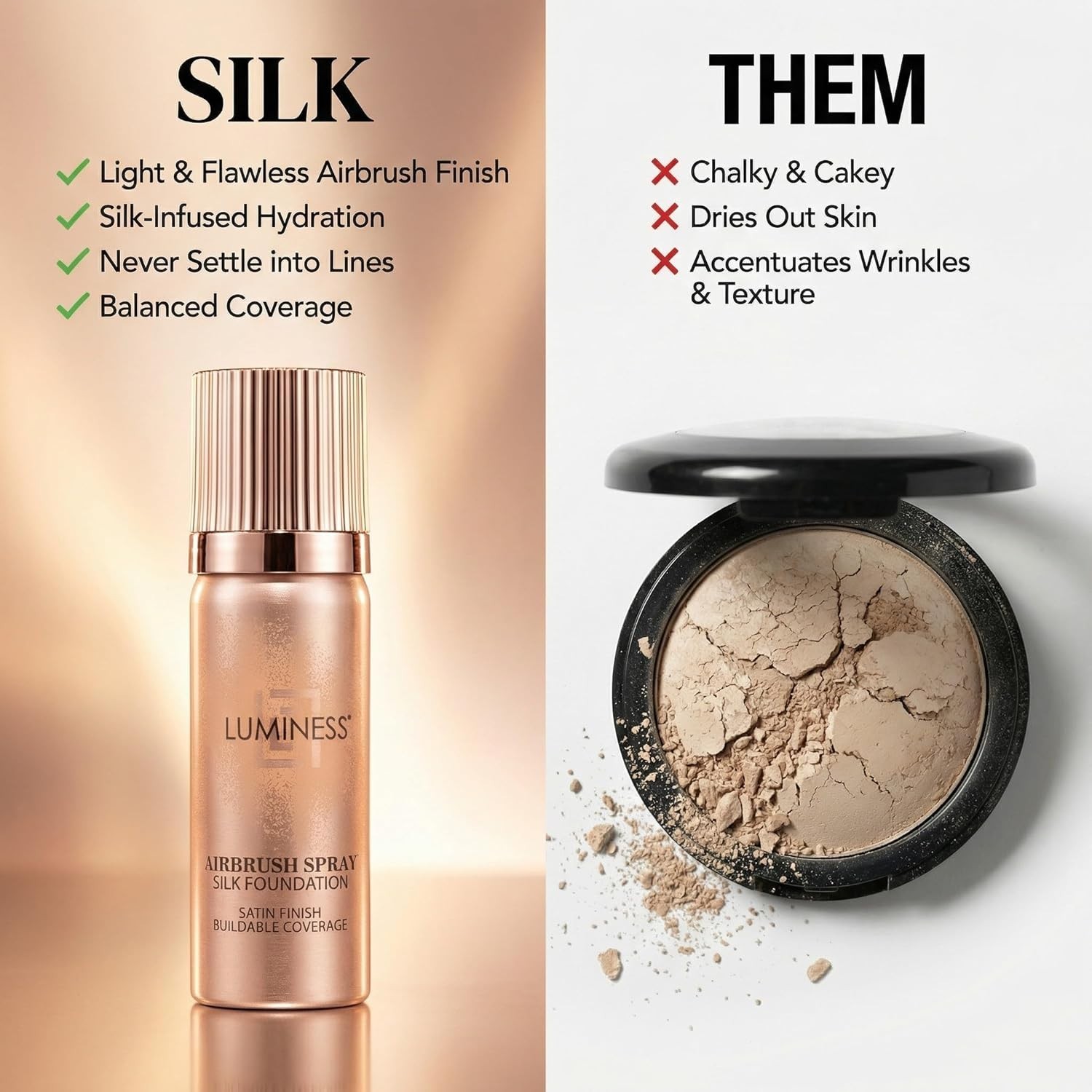 Hydrating Silk Airbrush Foundation with Buffing Brush – Full Coverage Radiance