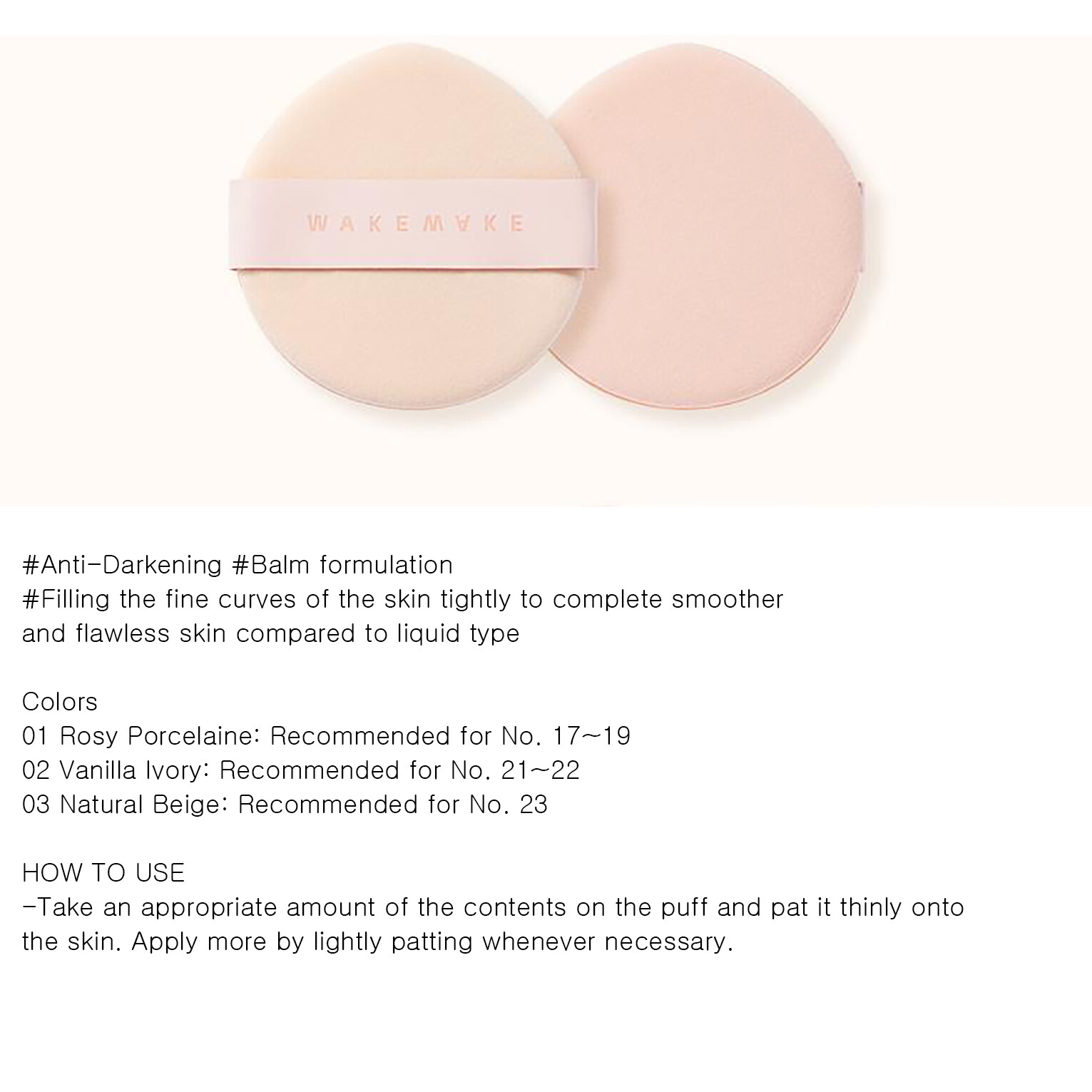 WAKEMAKE Water Glow Coating Balm Cushion 12.5g + Refill 12.5g 3 COLOR K-Beauty