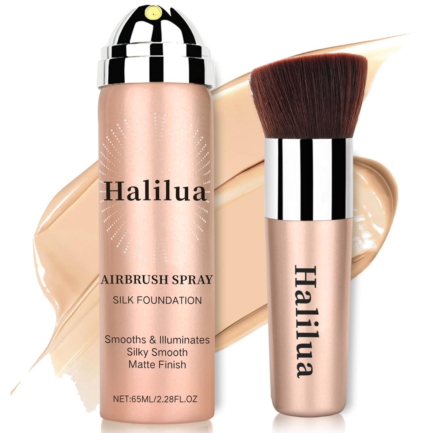 Airbrush Foundation Spray with Brush – Full Coverage Magic Minerals Airbrush Fou