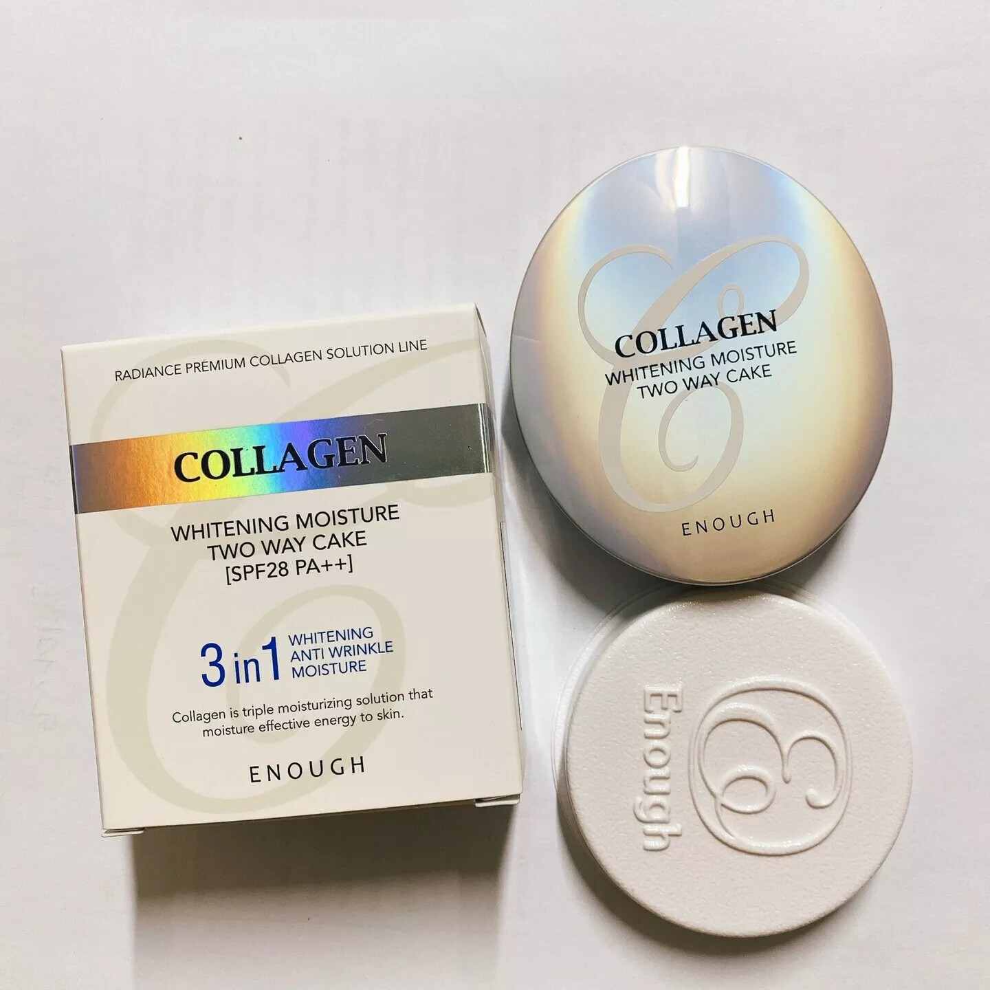 Enough Collagen Whitening Moisture Two Way Cake, shade #21, exp date Sept 2026