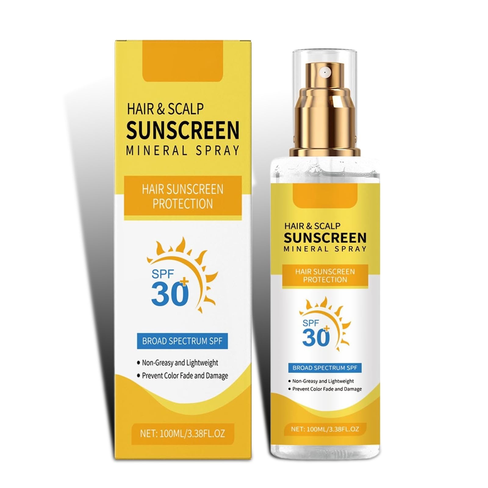 Hair & Scalp Sunscreen Spray SPF 30 | UV Protection 3.38 Fl Oz (Pack of 1)