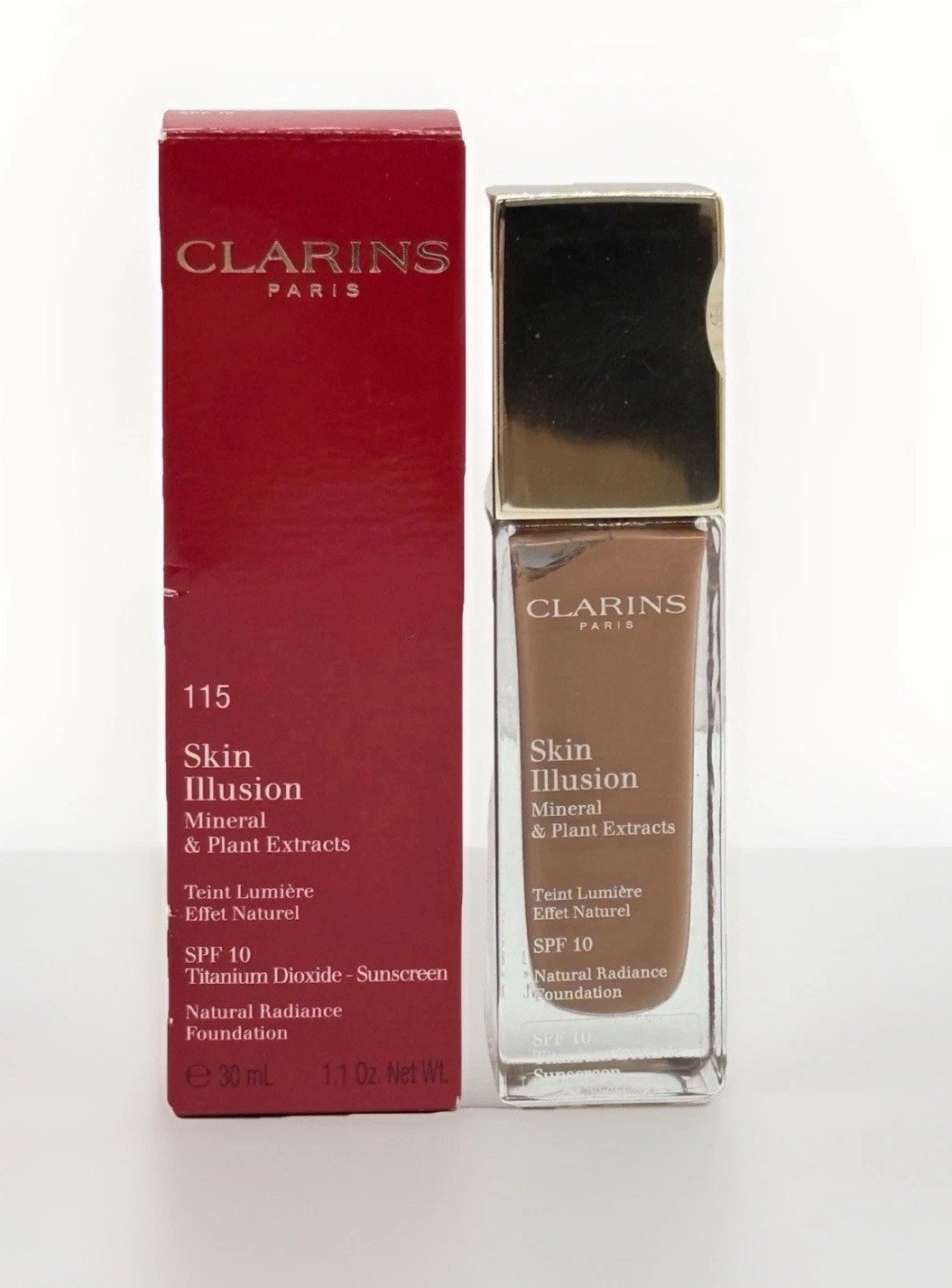 CLARINS Skin Illusion Natural Radiance Foundation 115 Cognac 30ml New in Box