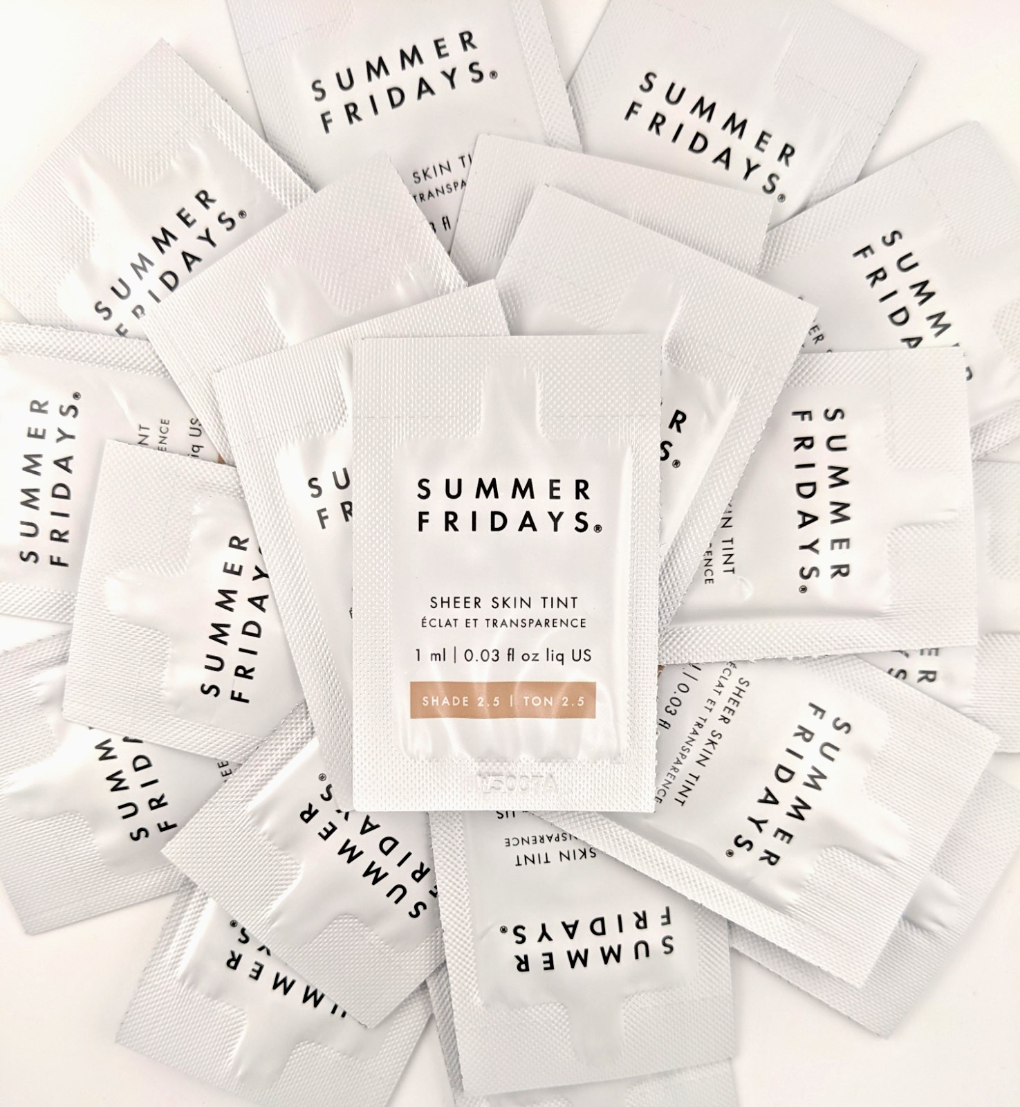 20x Summer Fridays Sheer Skin Tint Shade 2.5 Sample Packets 1ml Each Travel NEW