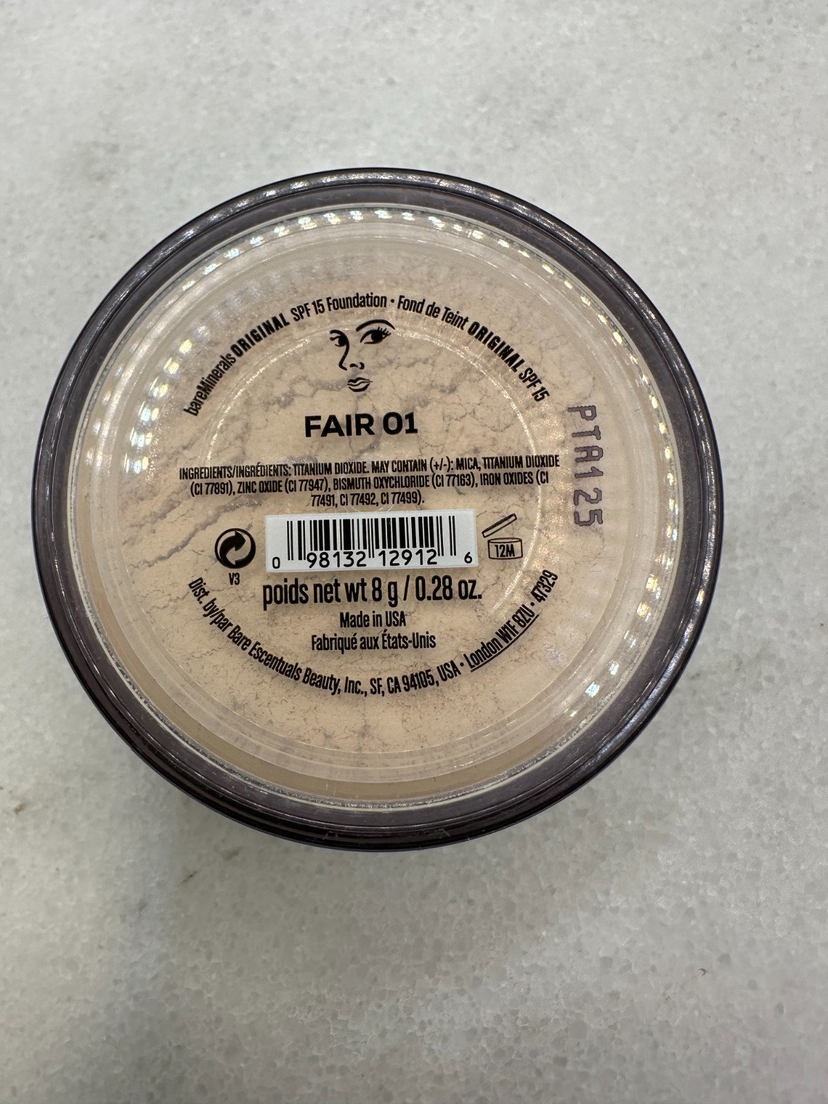 bareMinerals Foundation Broad Spectrum SPF 15 N10 FAIR 01 8g