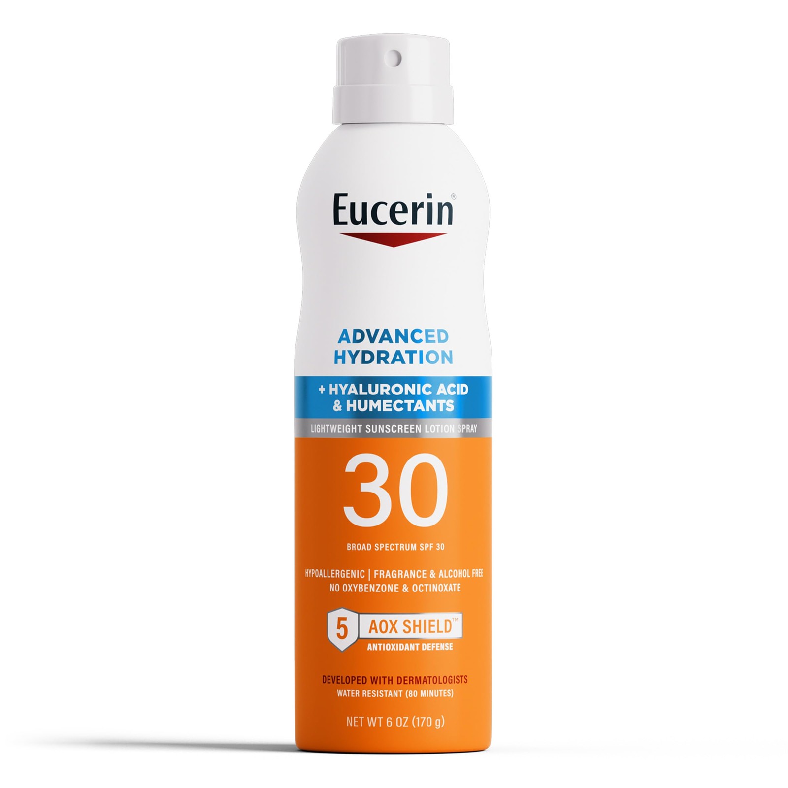 Eucerin Advanced Hydration SPF 30 Sunscreen 6 Fl Oz (Pack of 1), Orange
