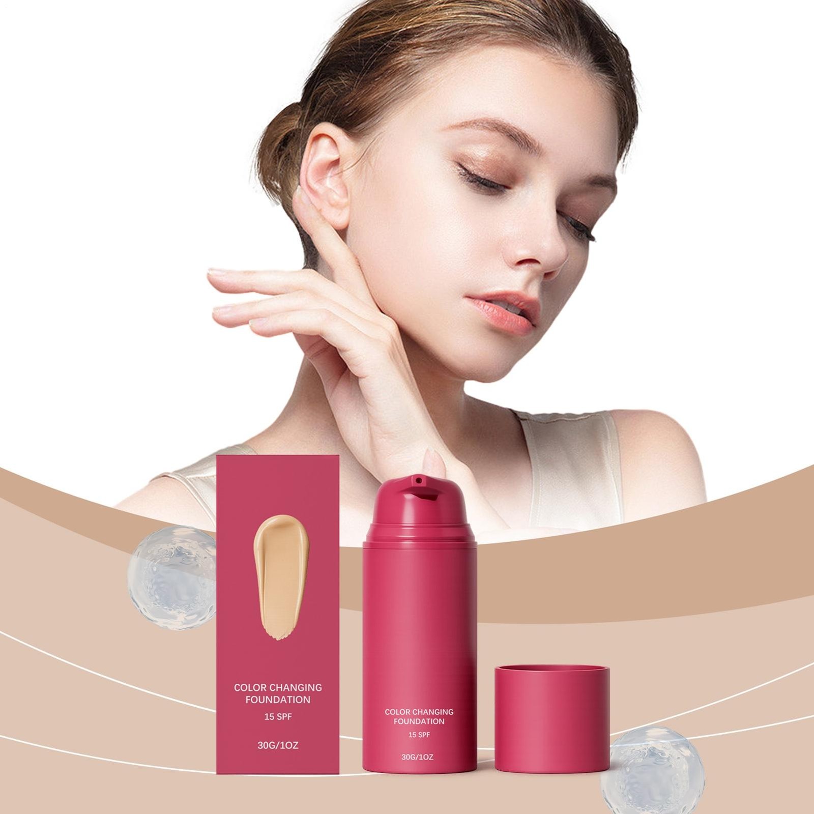 Foundation Korean, Color Changing Foundation, For All Skin Types