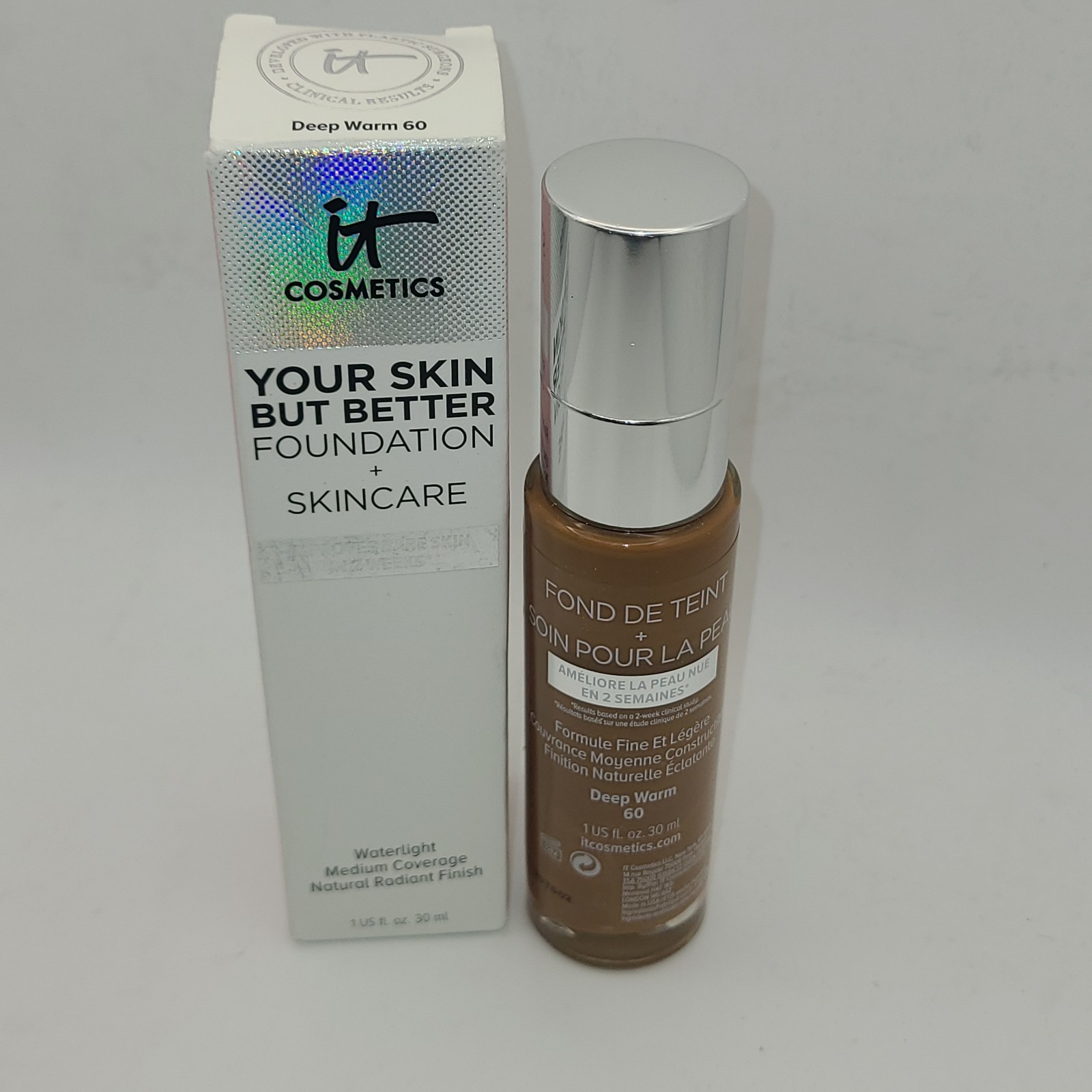 IT COSMETICS YOUR SKIN BUT BETTER FOUNDATION SKINCARE 1oz DEEP WARM 60
