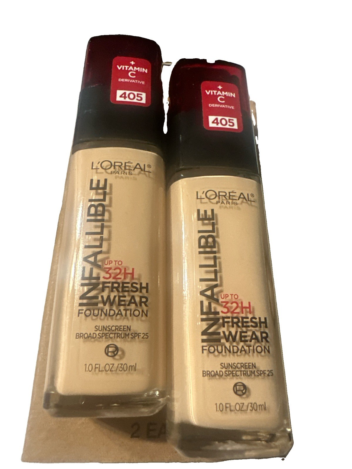 (2-Pack) L’OREAL – Infallible Fresh Wear Foundation – 405 Porcelain