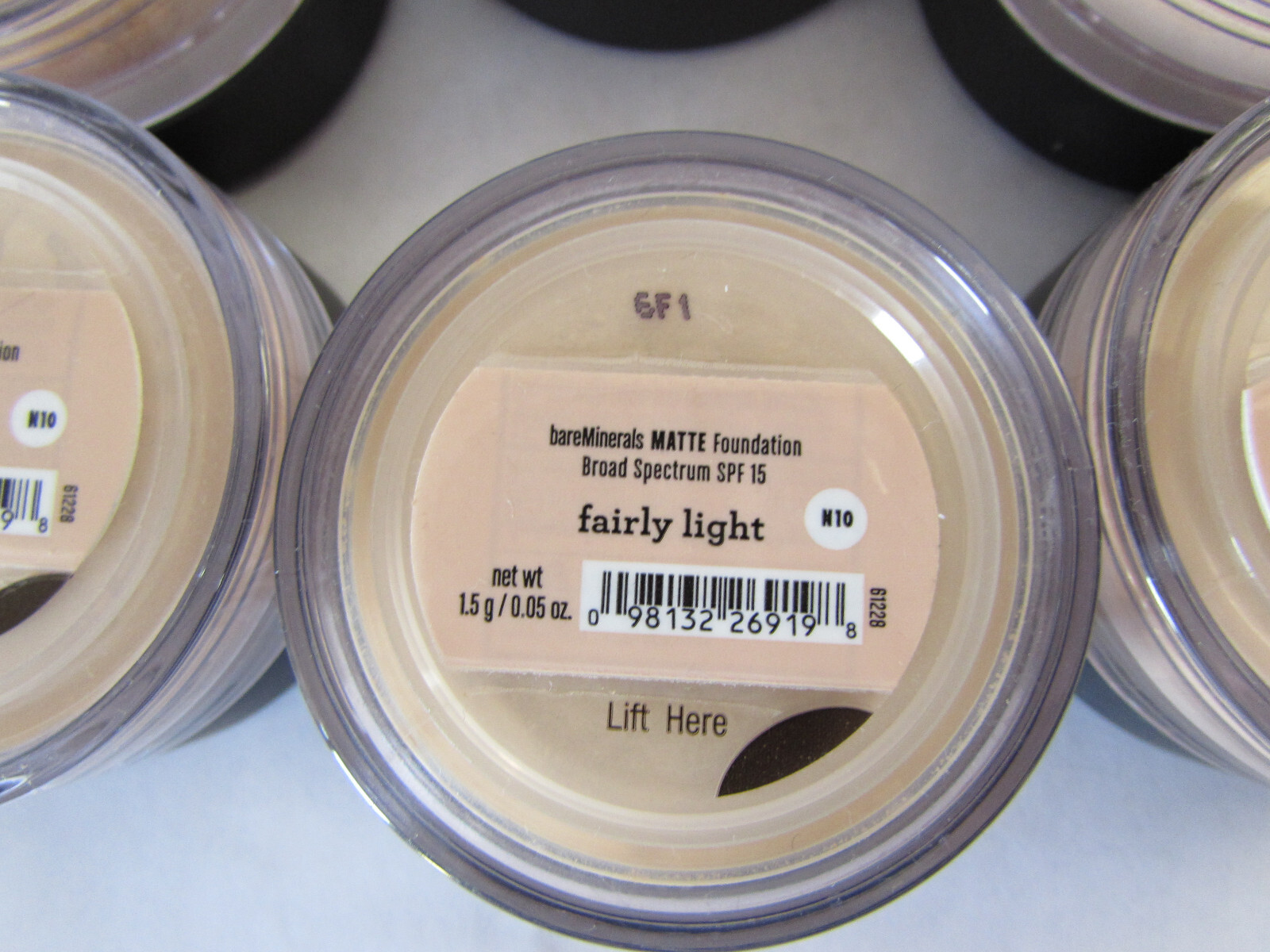 BareMinerals Foundation Fairly Light Matte 1.5g Travel Size Lot Of 6 Sale
