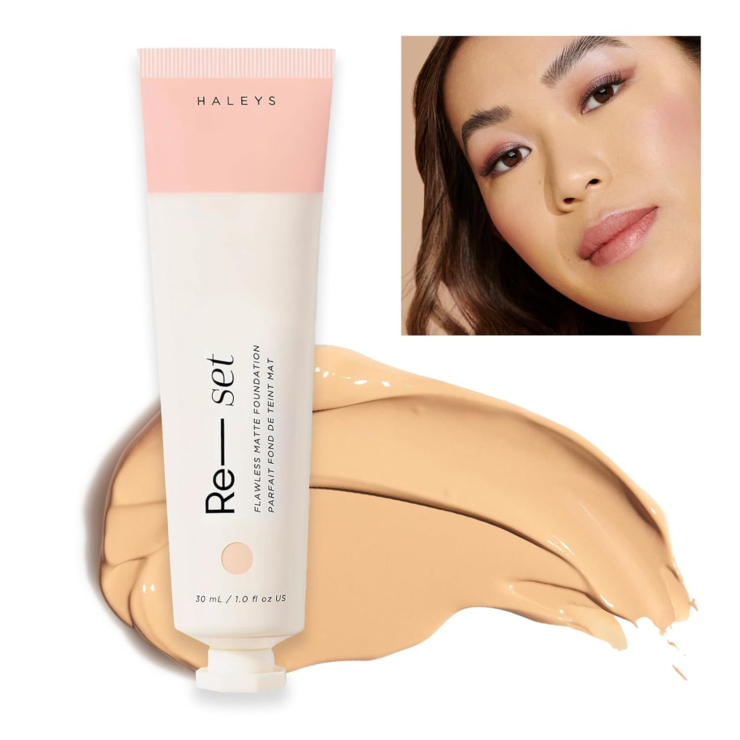 Re-Set Full Coverage Matte Foundation, VEGAN + CRUELTY-FREE, Oil-Free Liquid Fou