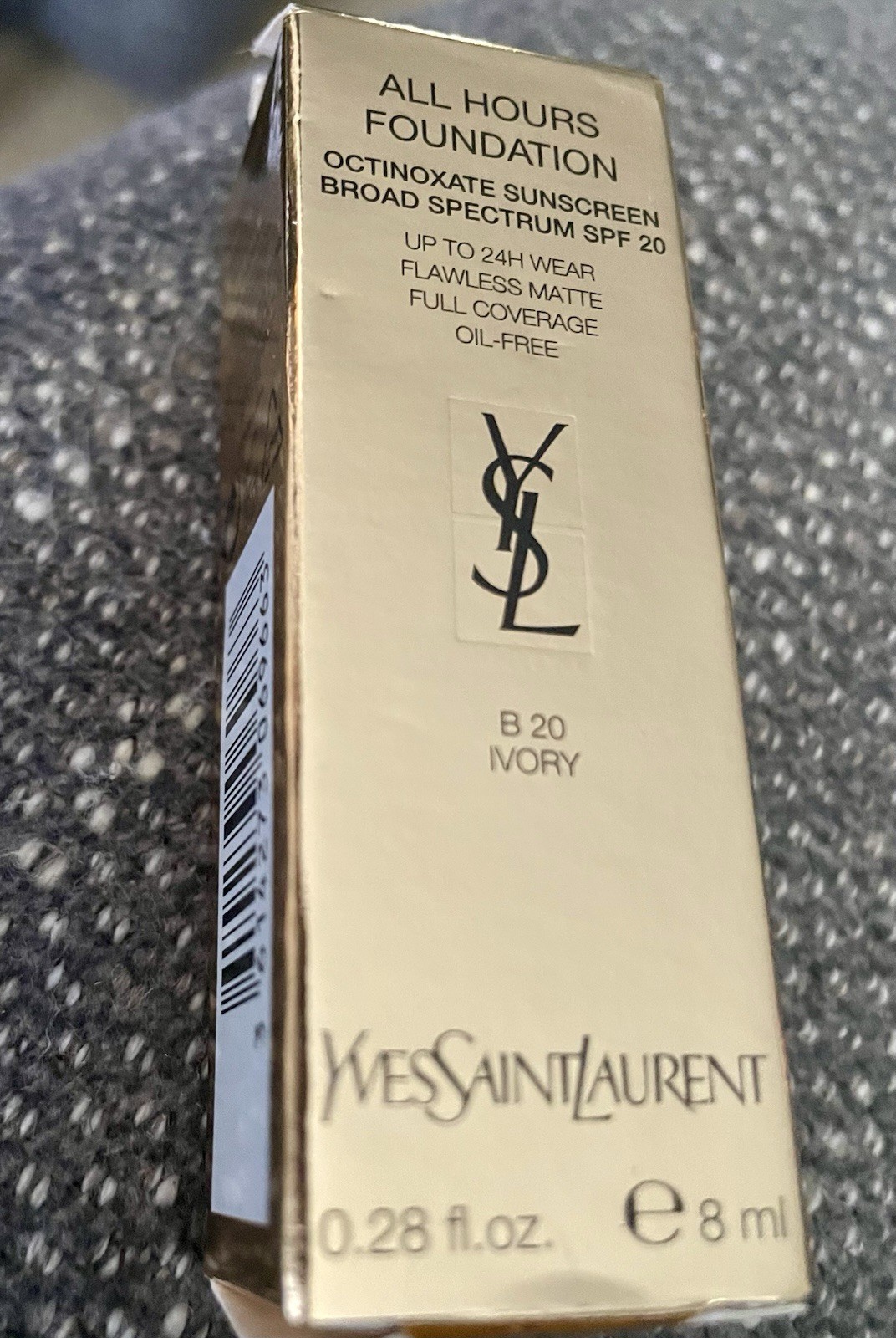 YSL – ALL HOURS Foundation Travel-Size Tube IVORY – .28fl.oz. (8ml) – SPF 20