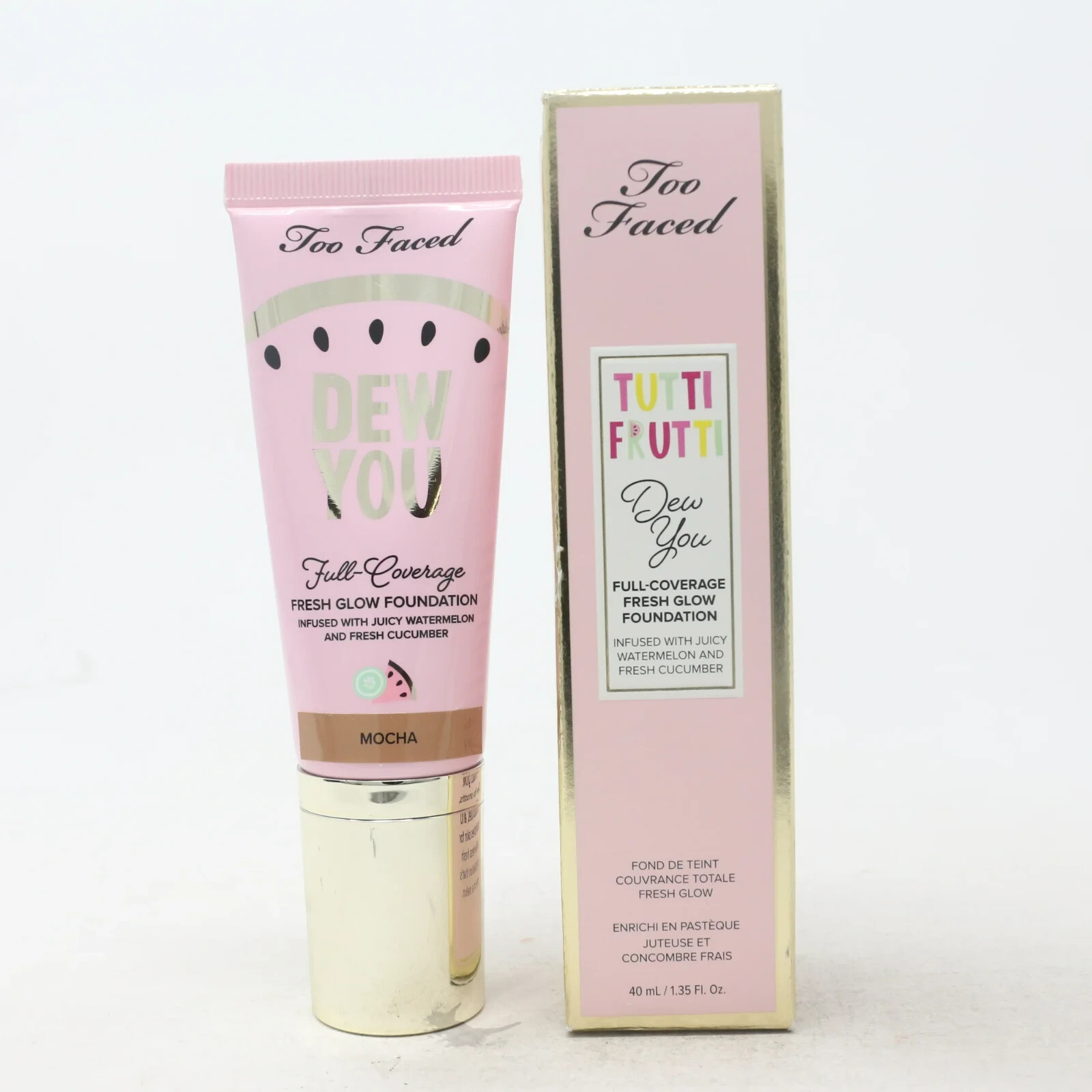 TOO FACED Tutti Frutti Dew You Fresh Glow Foundation MOCHA 1.35 oz / 40 ml NIB