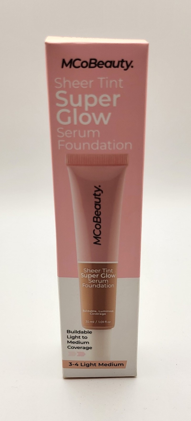 MCoBeauty Super Glow Sheer TINT Serum Foundation 3-4 LIGHT MEDIUM