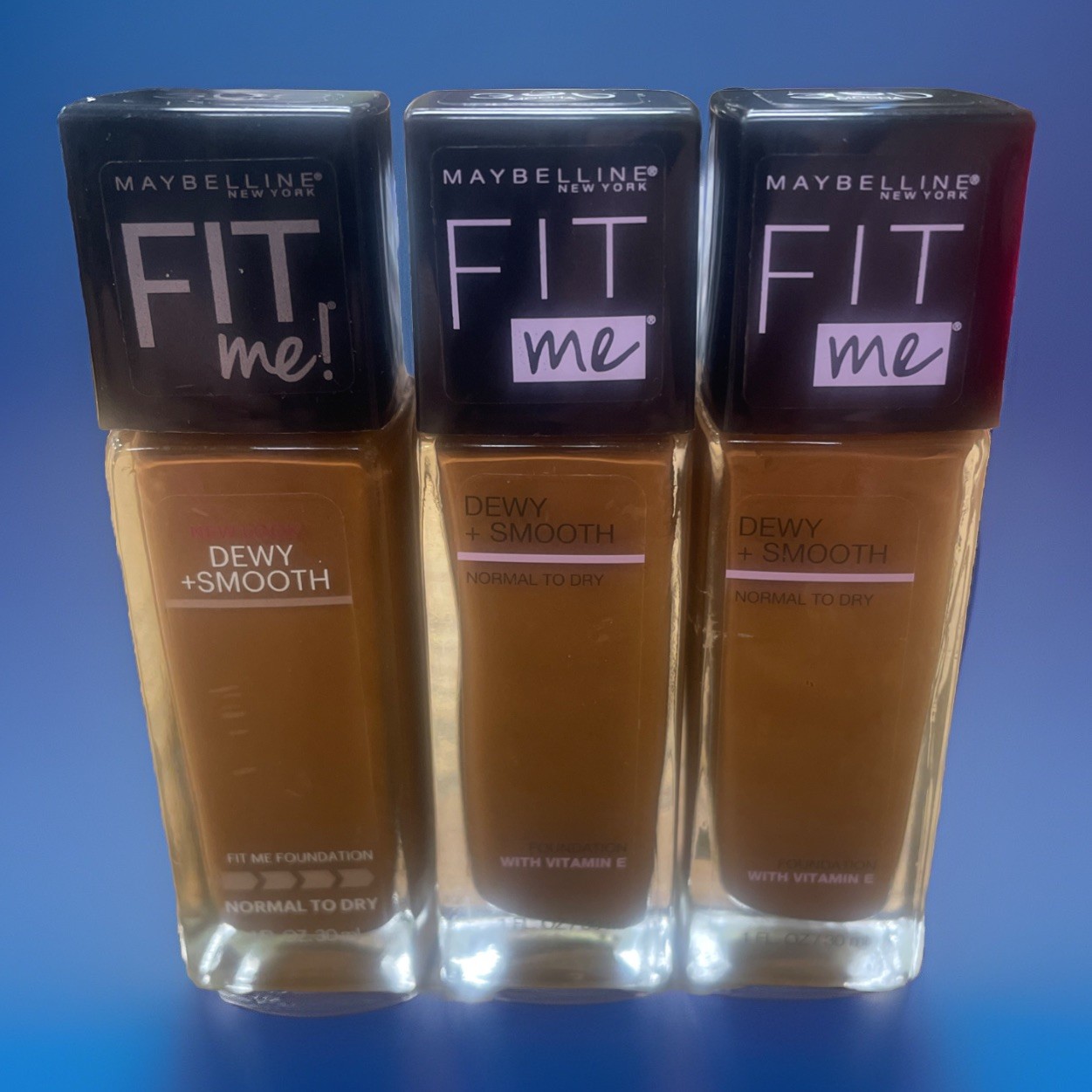 Maybelline Fit Me! Dewy + Smooth Foundation 360 Mocha Lot Of 3 Bottles