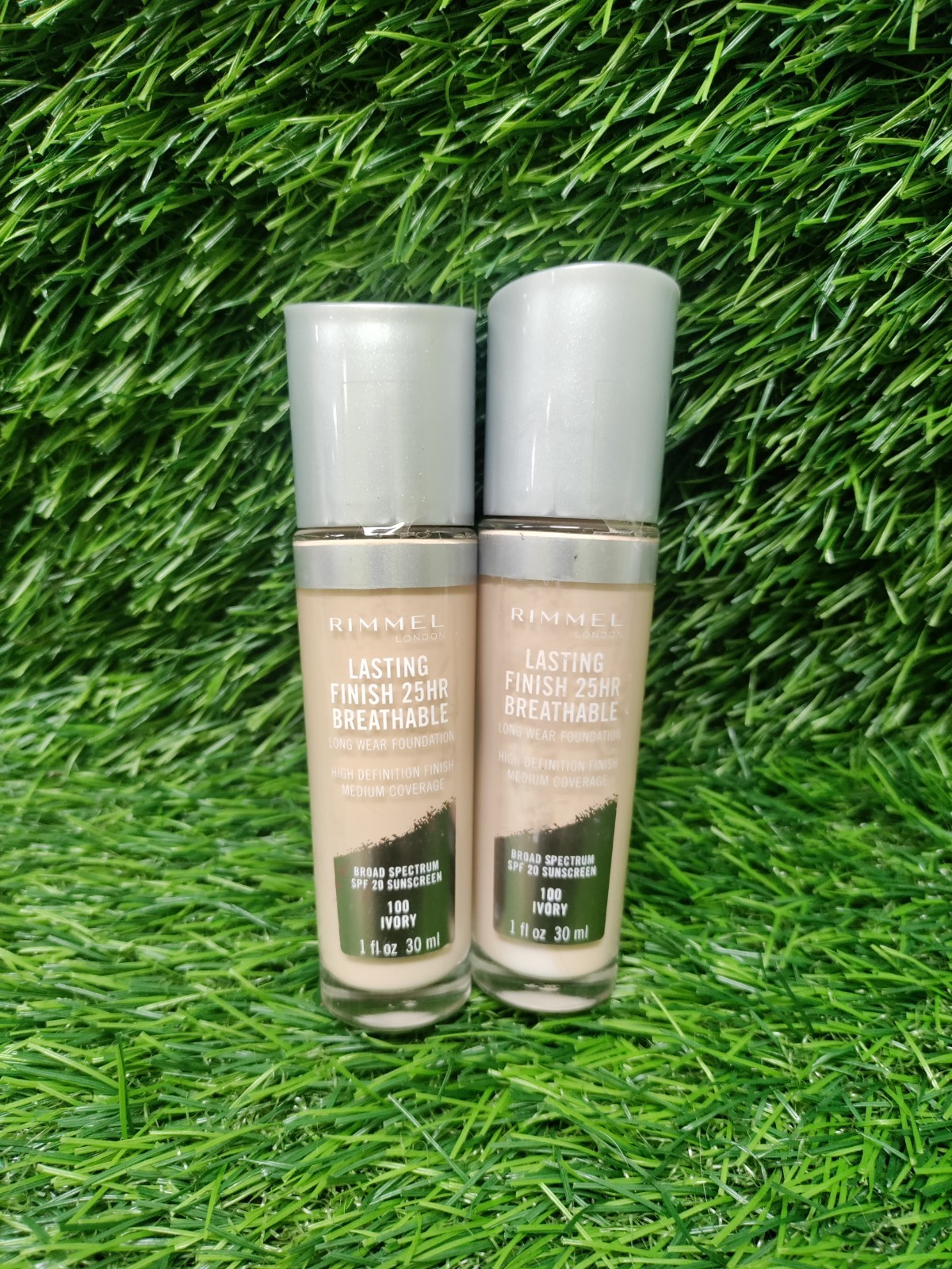 2 Rimmel Lasting Finish 25Hr Liquid Foundation #100 Ivory 1 Fl Oz