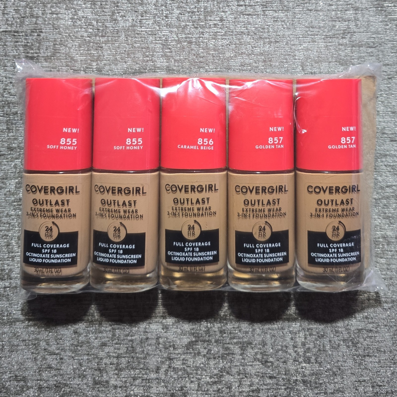 CoverGirl Outlast Foundation Lot of 5 Shades 855 856 857 Exp 2022