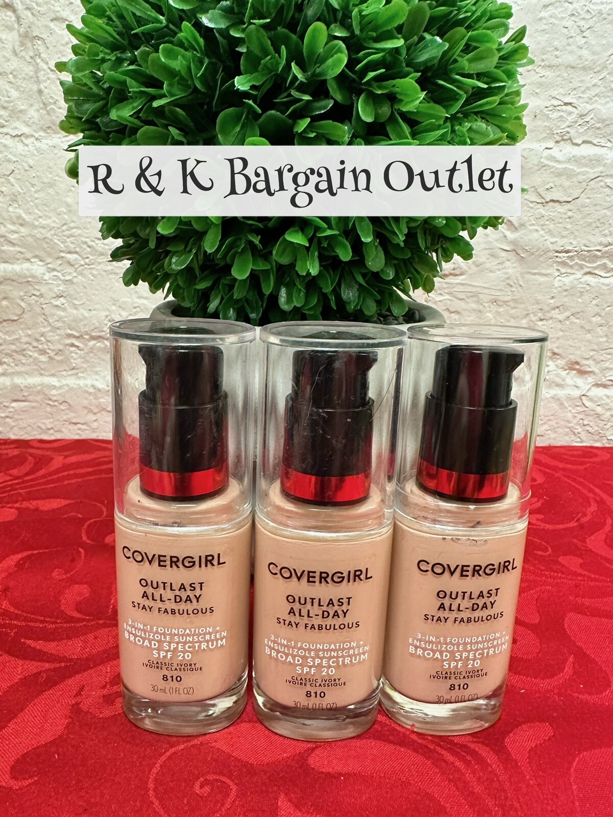 CoverGirl Outlast Stay Fabulous 3in1 Foundation 810 Classic Ivory 1oz Ea 3pcs