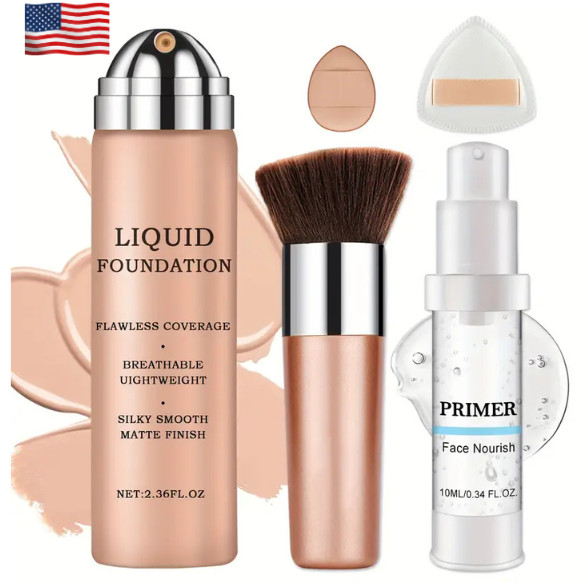 Liquid Foundation Full Coverage – Long Lasting Matte Makeup for Mature Skin