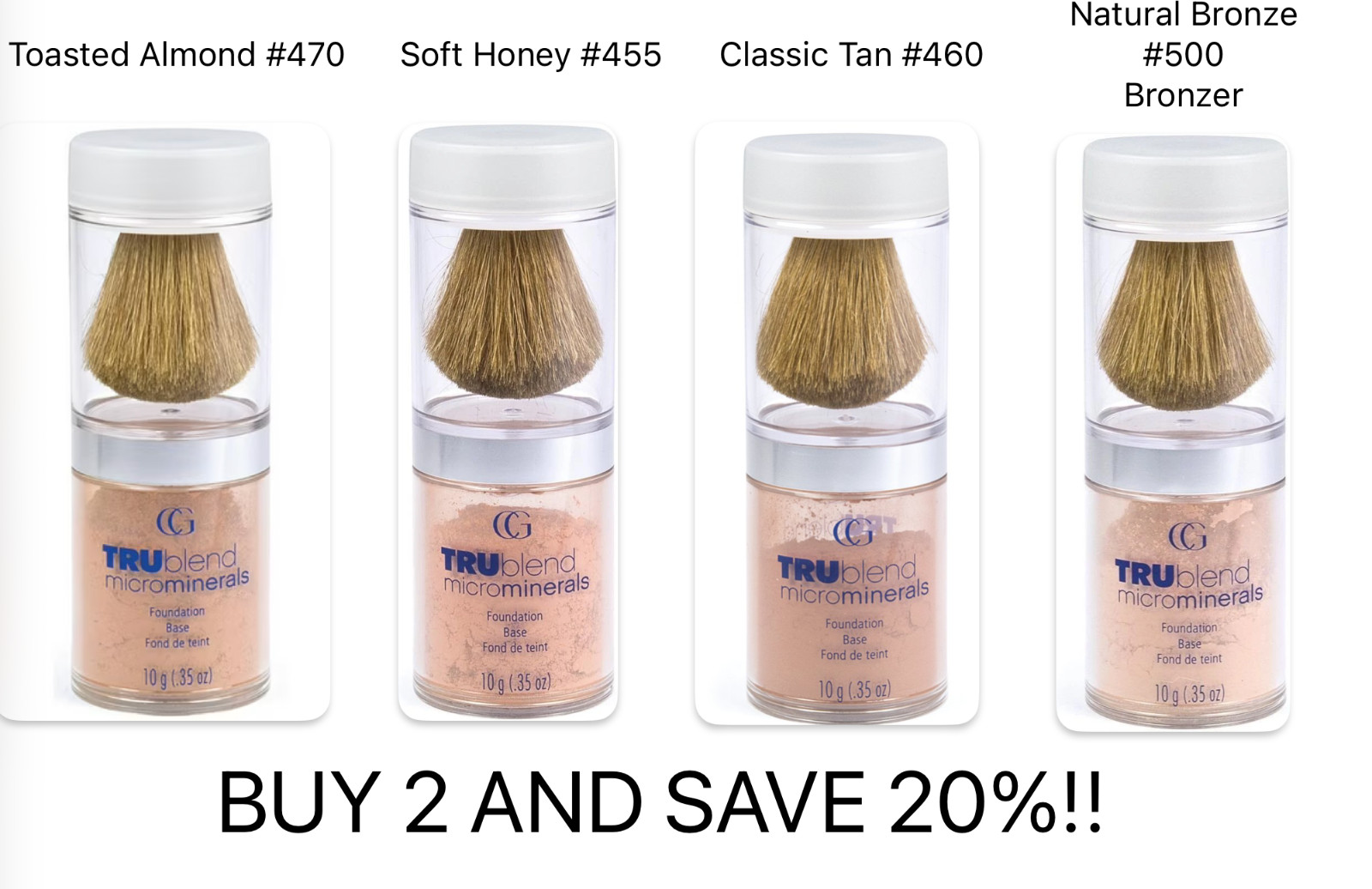 CoverGirl Trublend Micro Minerals Bronzer & Foundation Base YOU PICK Save20%on2!