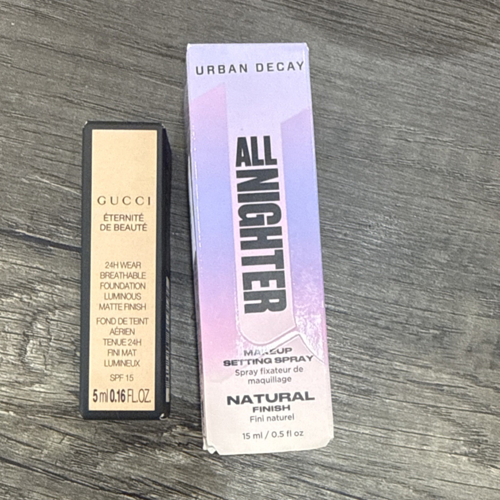 New Gucci 24 hour wear foundation AND Medium/Fair & Urban Decay Setting spray