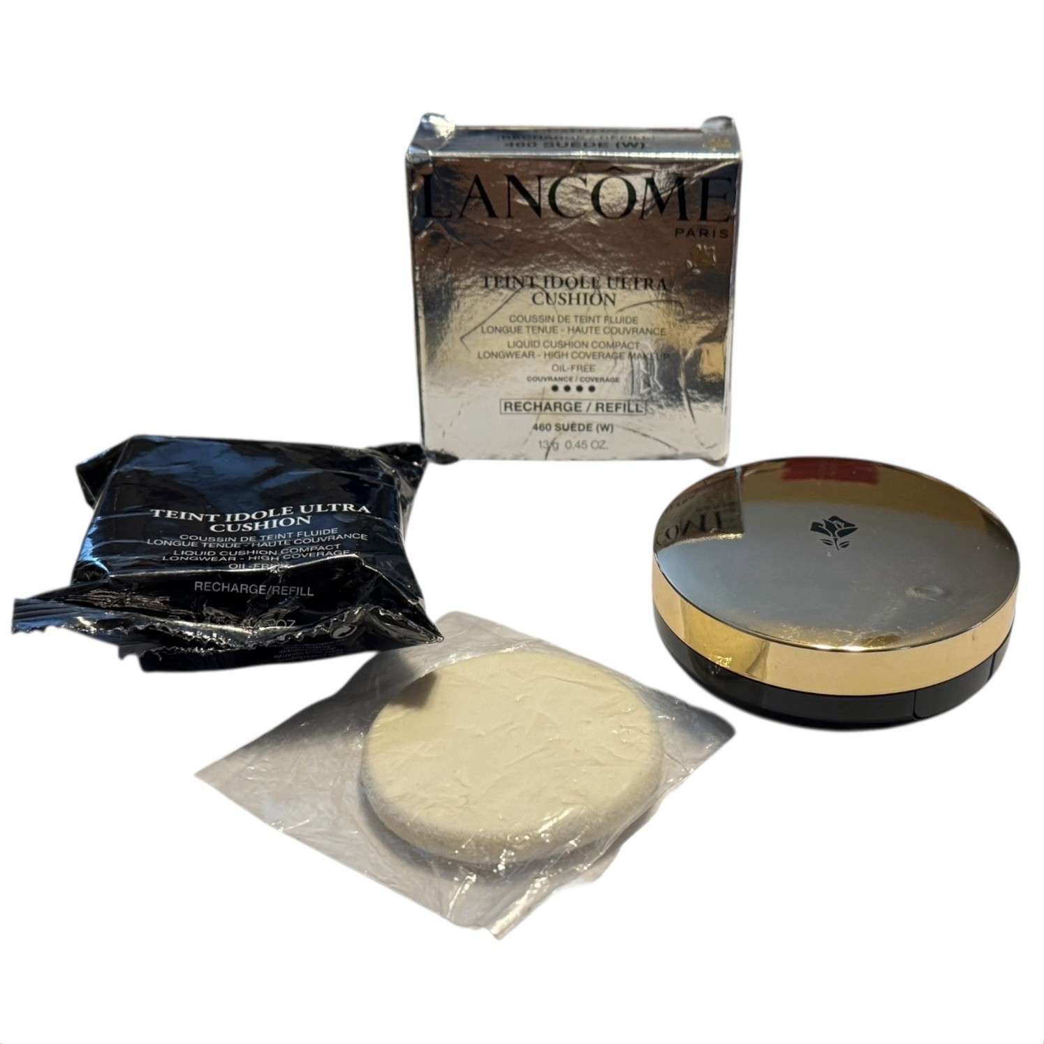 Lancome Teint Idole Ultra Cushion Foundation 460 Suede W .45oz Refill & Compact