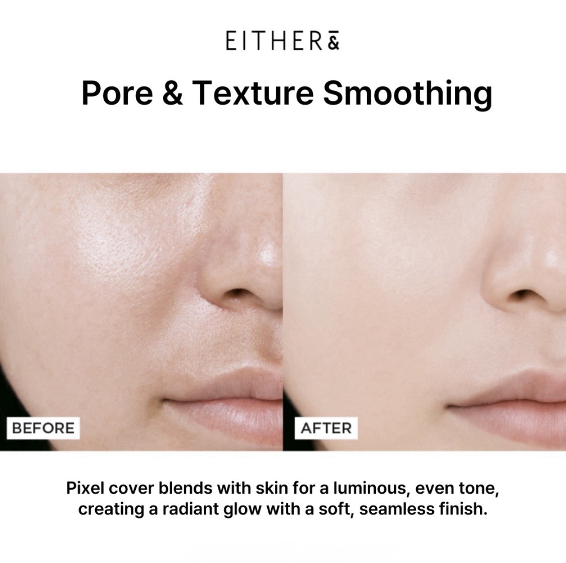 EITHER& Glow Pixel Cushion Foundation 17N Vanilla 12g / 0.42 oz SPF50+/PA+ 02/28