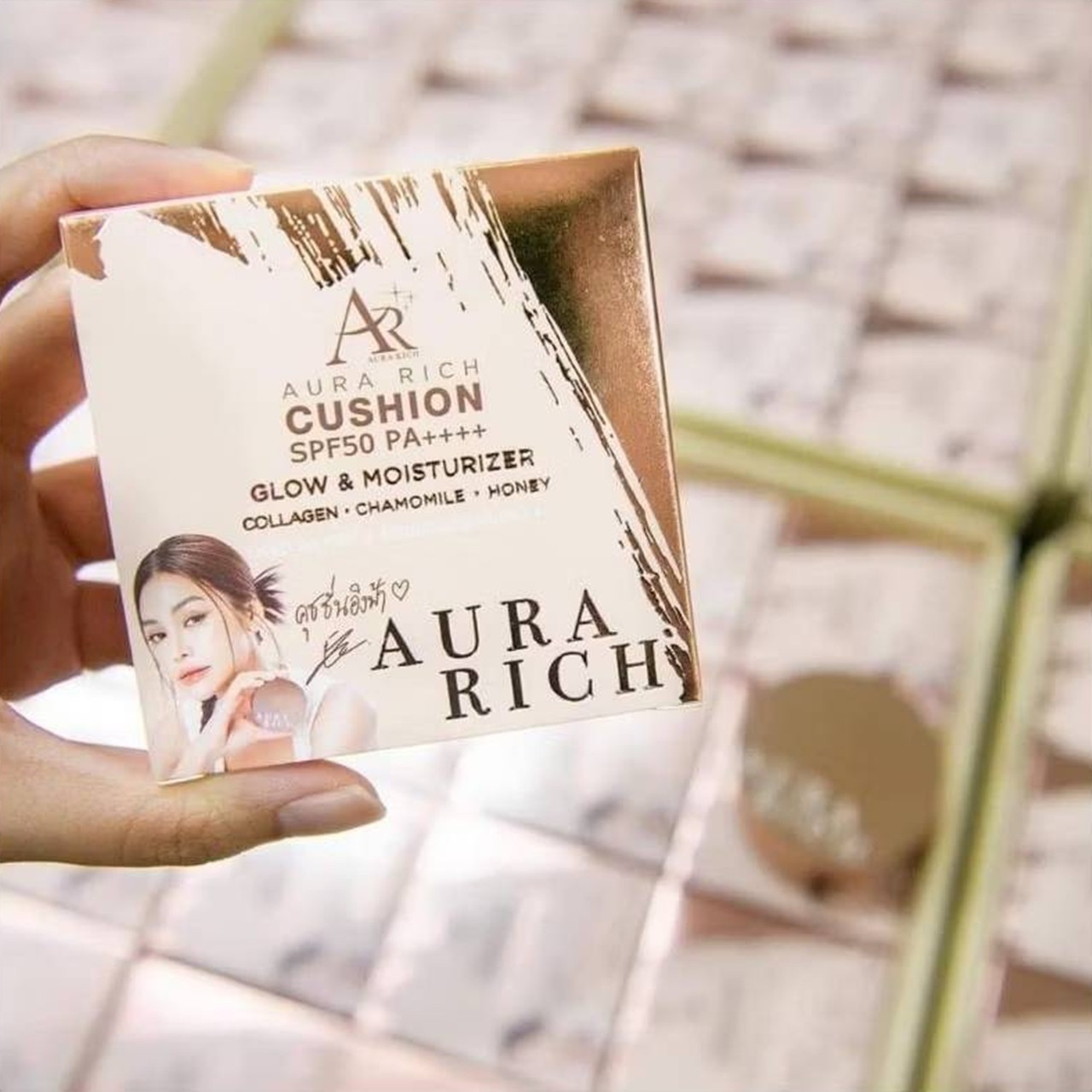 No.03 For Tan Skin Aura Rich Cushion SPF50 PA++++ Glow & Moisturizer Smooth Cove