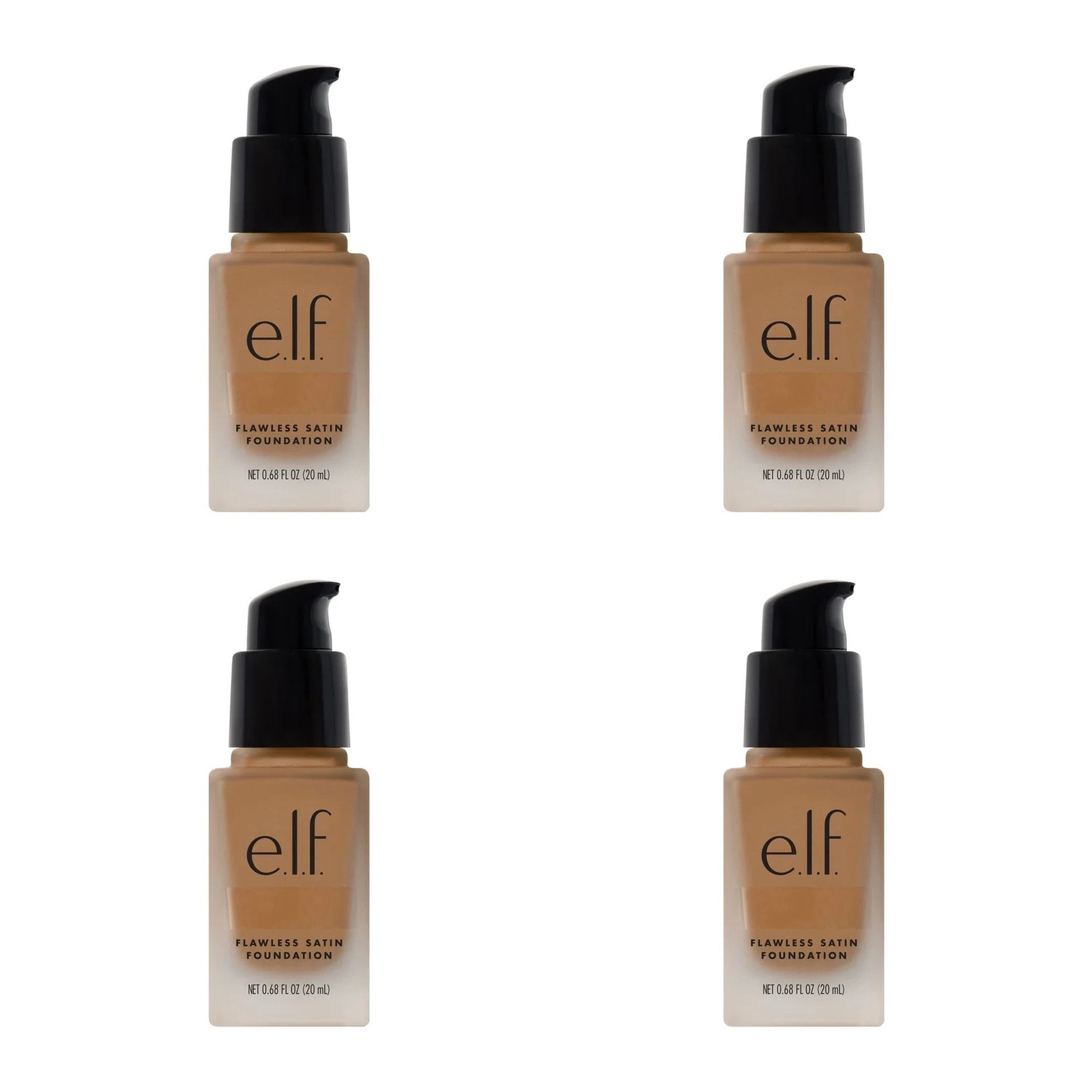 e.l.f. Flawless Satin Foundation, Linen, 0.68 fl. oz. – 4 Pack