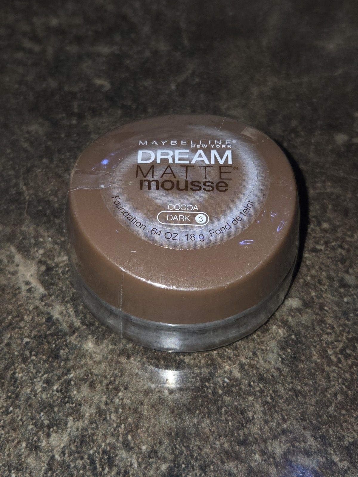 Maybelline Dream Matte Mousse Foundation COCOA 3 Dark .64 oz NEW SEALED