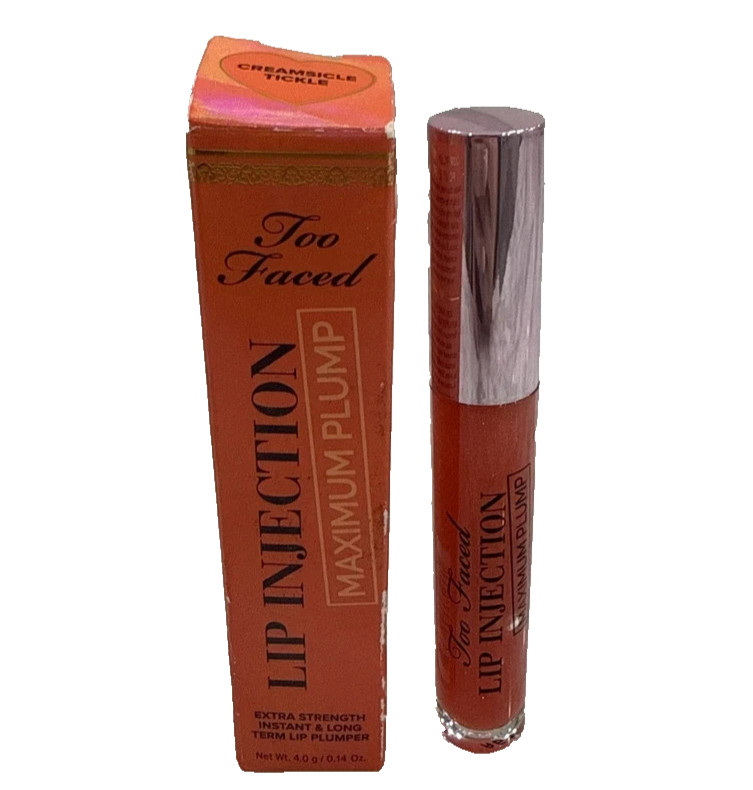Too Faced Lip Injection Extreme Plumping Gloss Creamsicle Tickle .14oz New