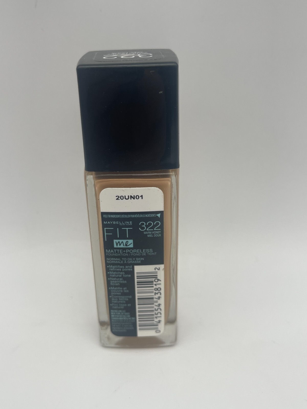 Maybelline FIT ME Matte + Poreless Foundation 322 WARM HONEY Normal To Oily 1 Oz