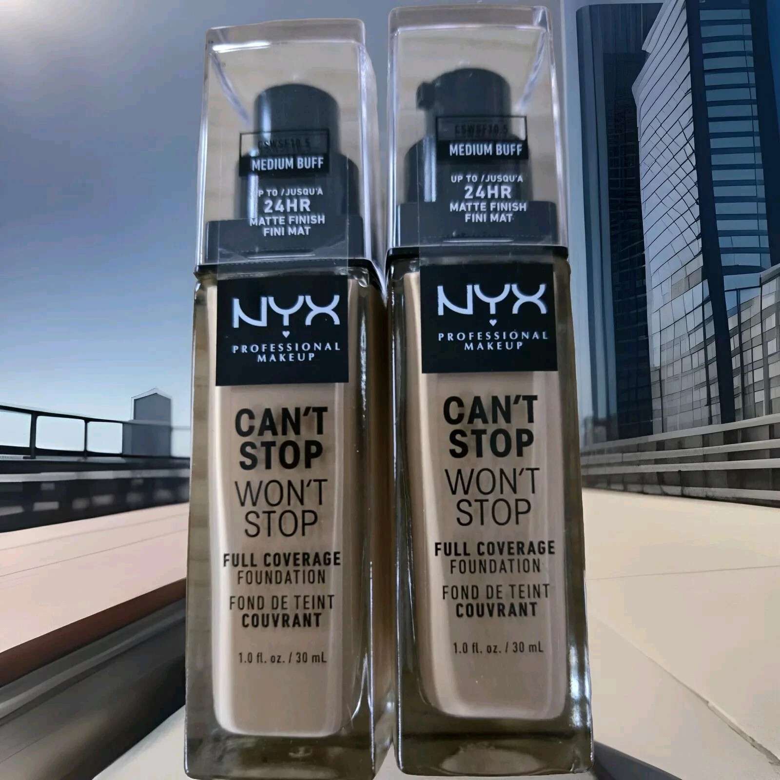 Lot of 2~ NYX Can’t Stop Won’t Stop Foundation ~ 24h Full Coverage ~ Medium Buff